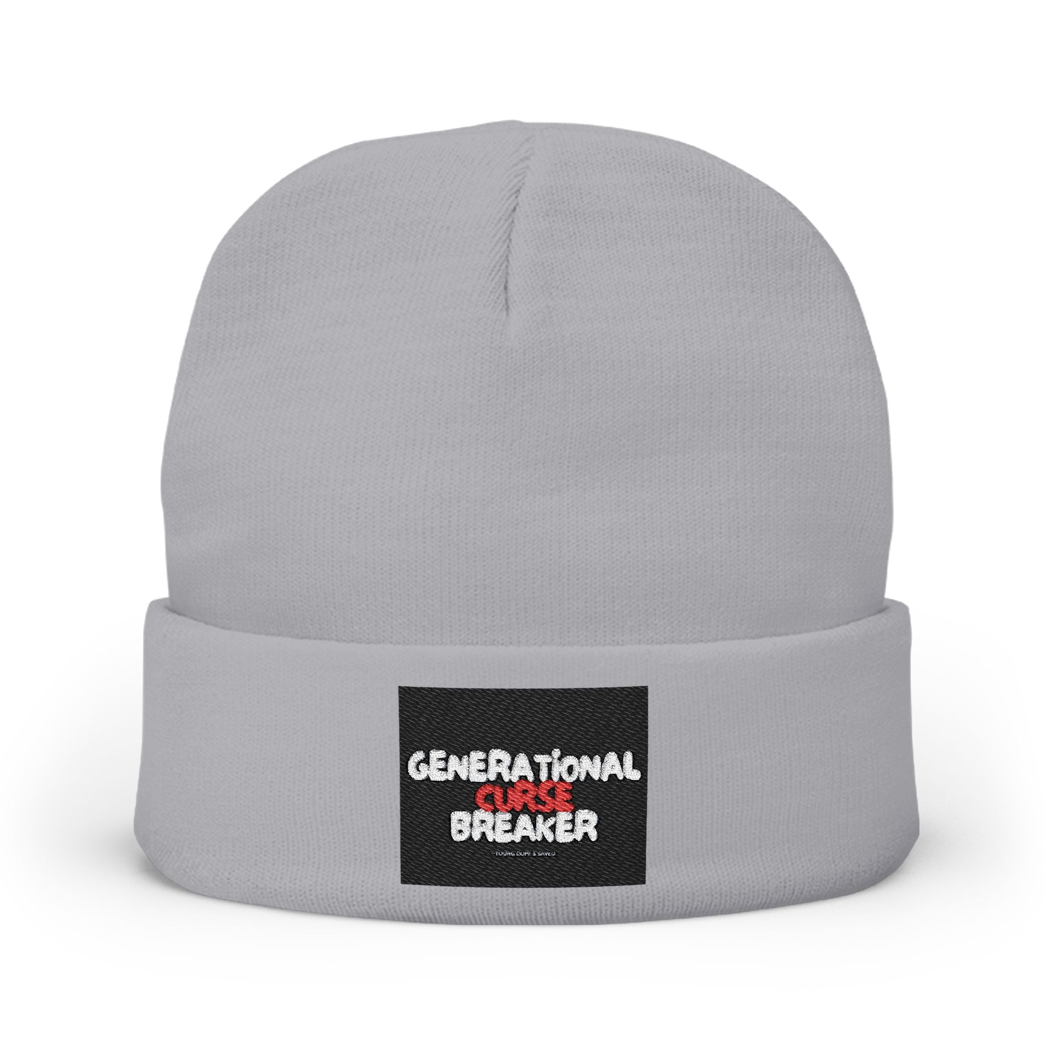 Generational Curse Breaker Knit Beanie, Warm Winter Hat, Trendy Beanie, Gift for Teen, Unique Embroidered Hat