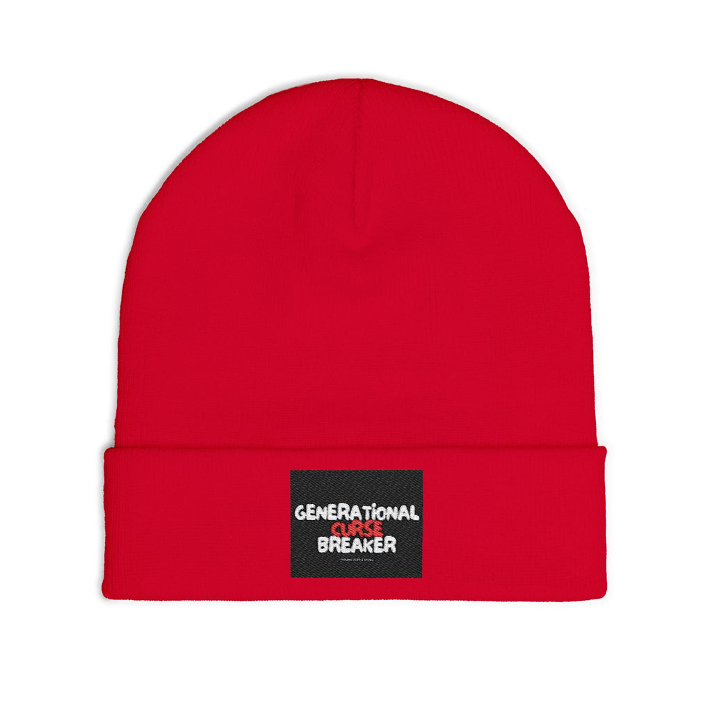 Generational Curse Breaker Knit Beanie, Warm Winter Hat, Trendy Beanie, Gift for Teen, Unique Embroidered Hat