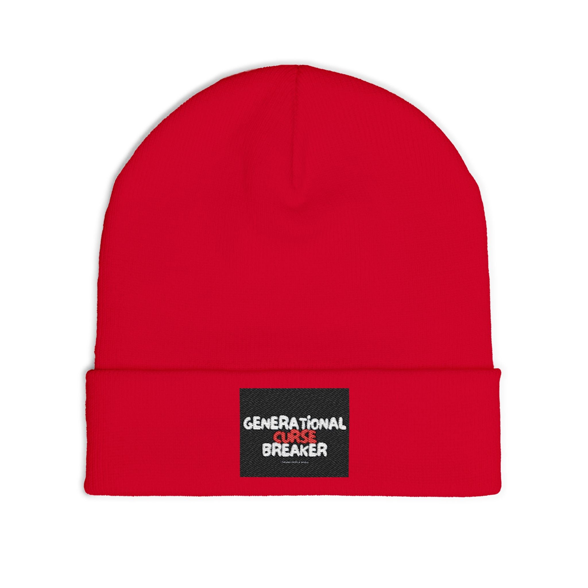 Generational Curse Breaker Knit Beanie, Warm Winter Hat, Trendy Beanie, Gift for Teen, Unique Embroidered Hat