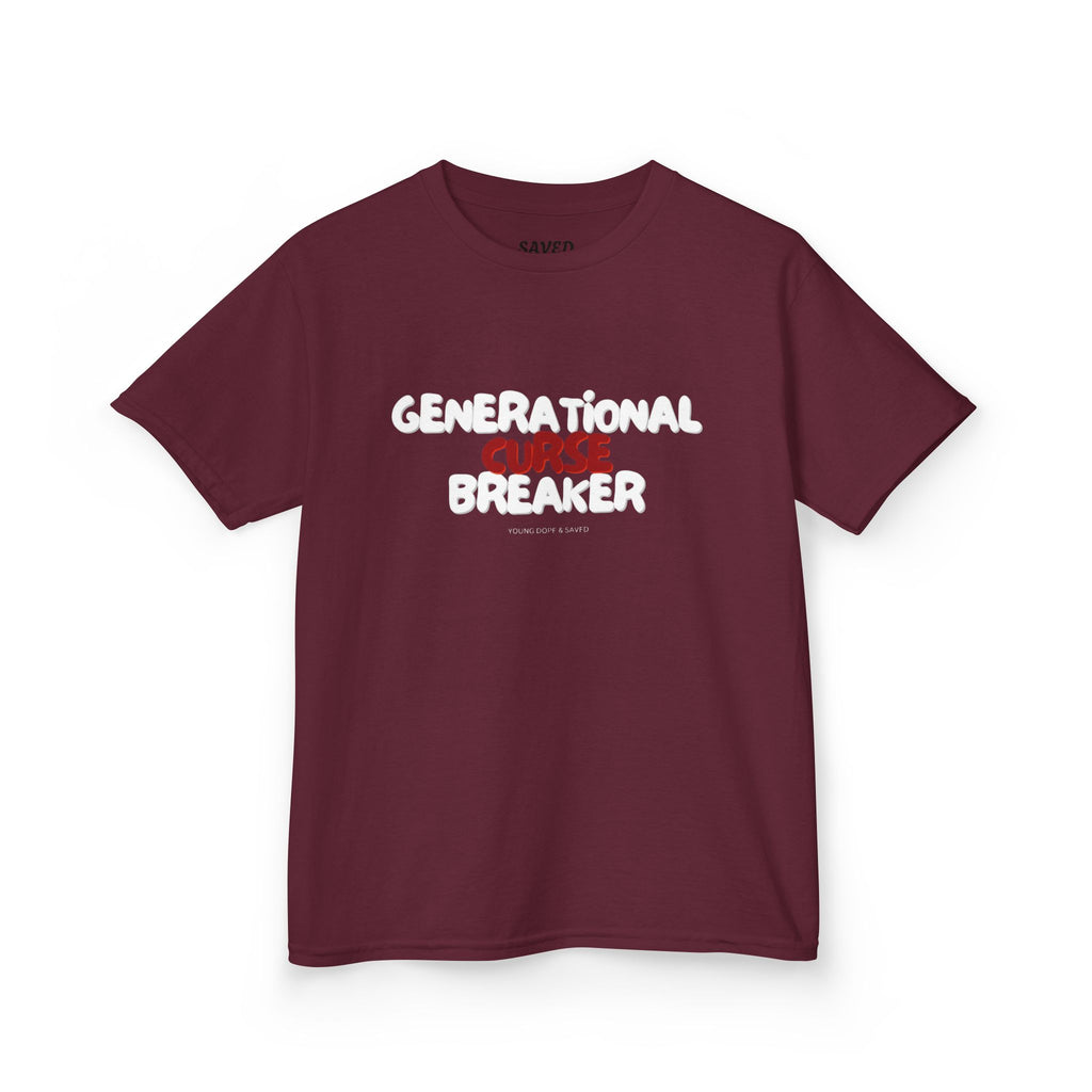 Generational Curse Breaker Inspirational Kids Tee with Scripture, Youth Casual Wear, Faith-Based Gift, Religious Kids Apparel, Cute Christian Shirt