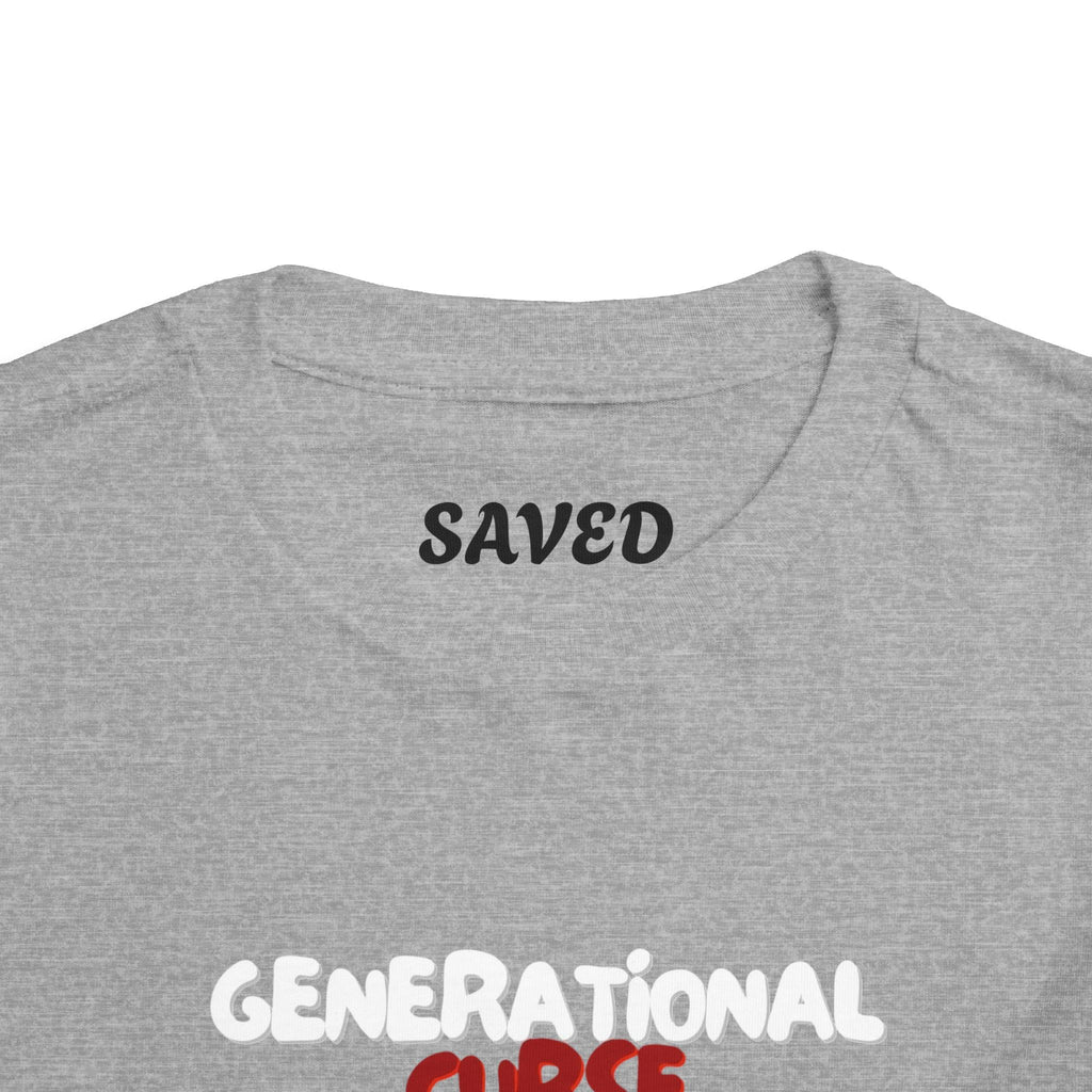 Generational Curse Breaker Toddler Short Sleeve Tee with 'Curse' Design and 'Romans 10:13' Quote, Cute Kids' Casual Top, Faith-Based Gift, Summer Essentials, [...]