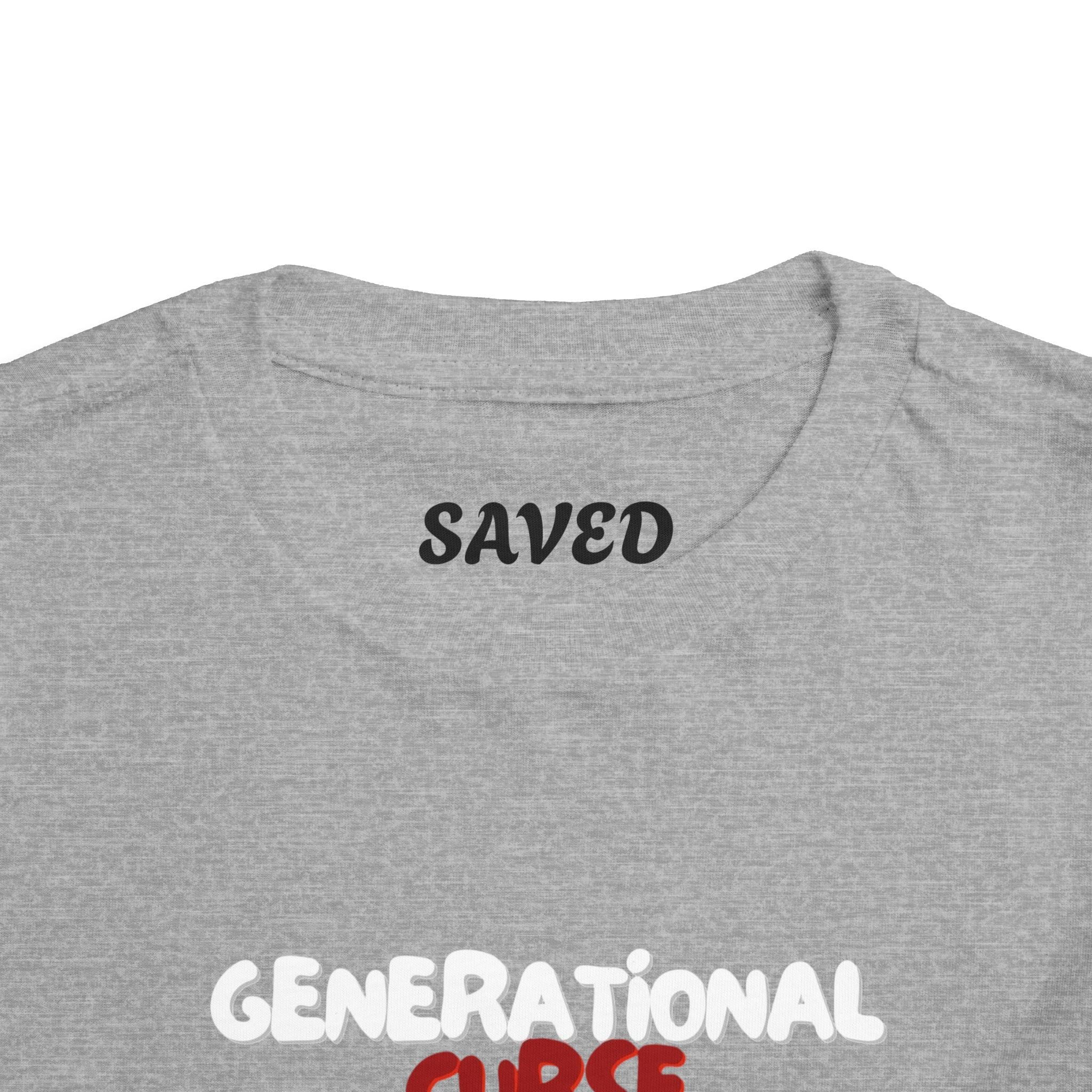 Generational Curse Breaker Toddler Short Sleeve Tee with 'Curse' Design and 'Romans 10:13' Quote, Cute Kids' Casual Top, Faith-Based Gift, Summer Essentials, [...]