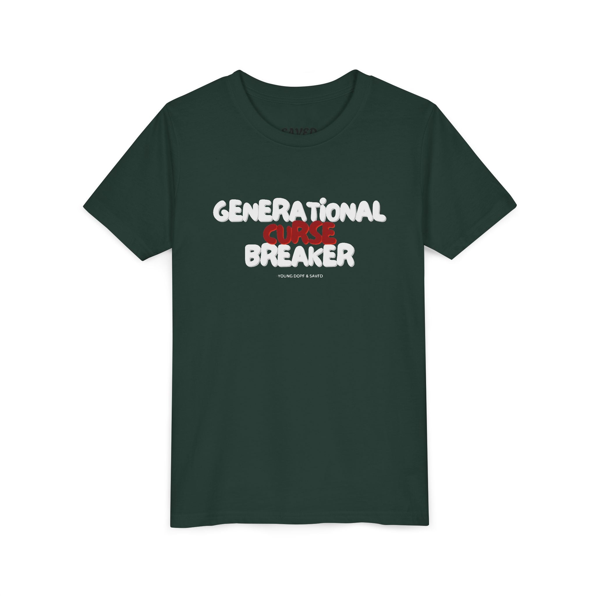 Generational Curse Breaker Youth Short Sleeve Tee with Inspirational Text, Faith-Based T-Shirt, Religious Youth Wear, Cute Christian Gift, Summer Tee
