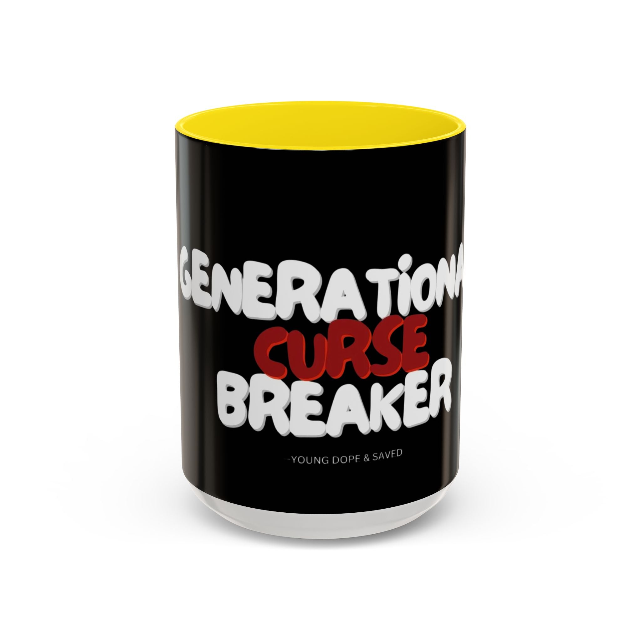 Curse Breaker Accent Coffee Mug - Faithful Daily Reminder, Inspirational Gift, Romans 10:13, Unique Coffee Cup, Religious Home Decor