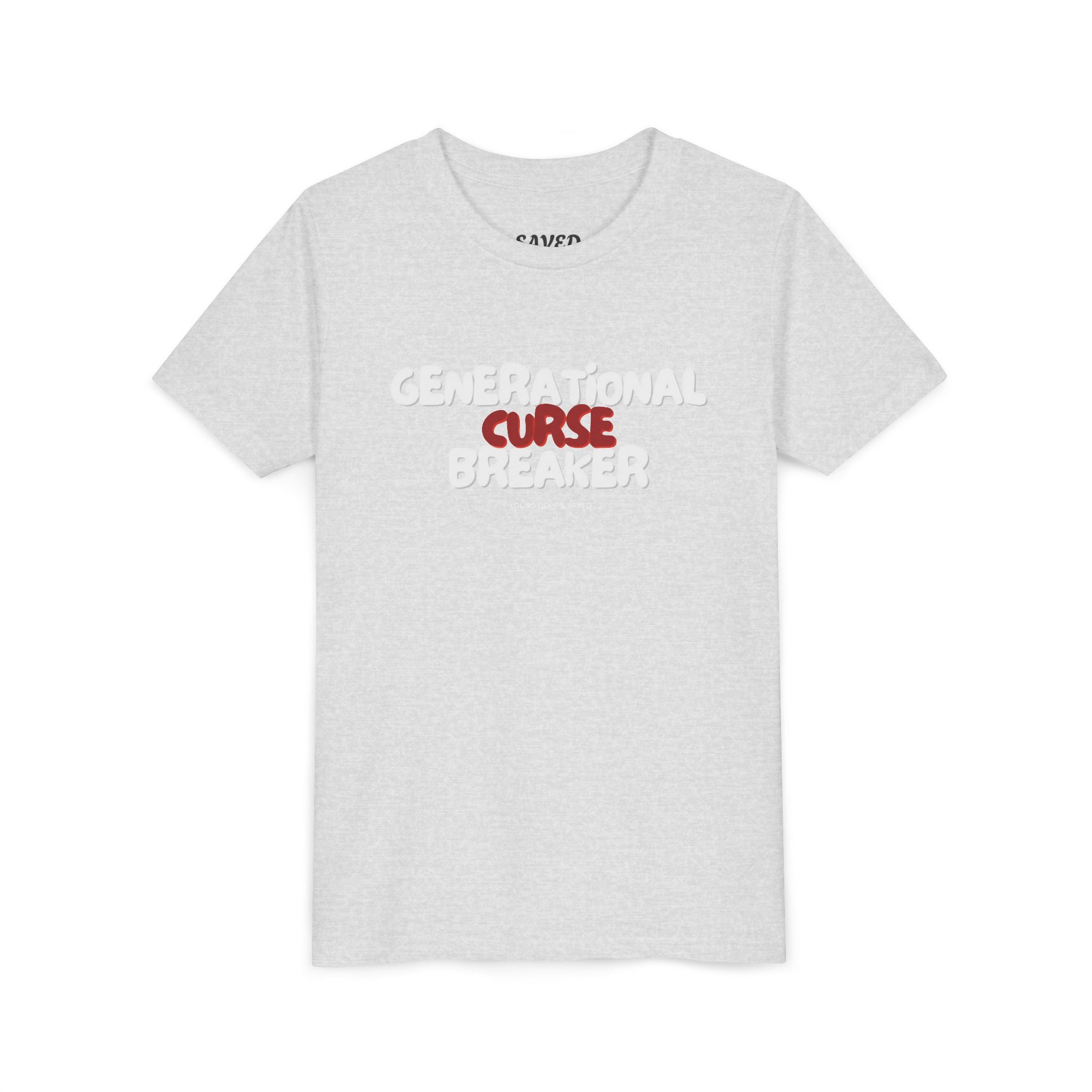 Generational Curse Breaker Youth Short Sleeve Tee with Inspirational Text, Faith-Based T-Shirt, Religious Youth Wear, Cute Christian Gift, Summer Tee
