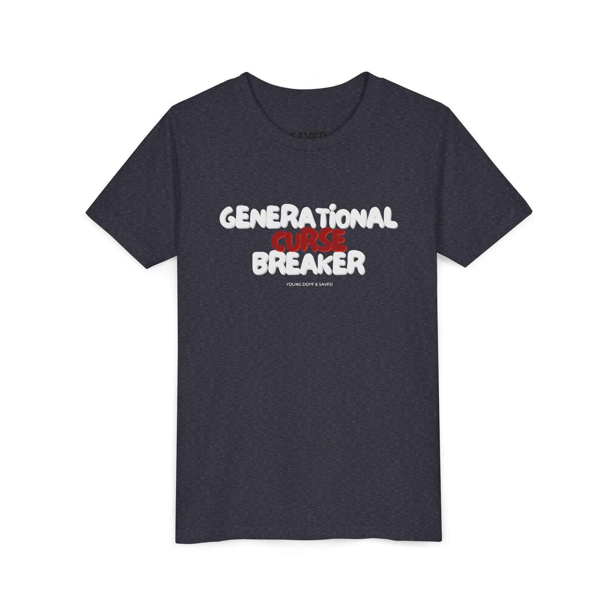 Generational Curse Breaker Youth Short Sleeve Tee with Inspirational Text, Faith-Based T-Shirt, Religious Youth Wear, Cute Christian Gift, Summer Tee