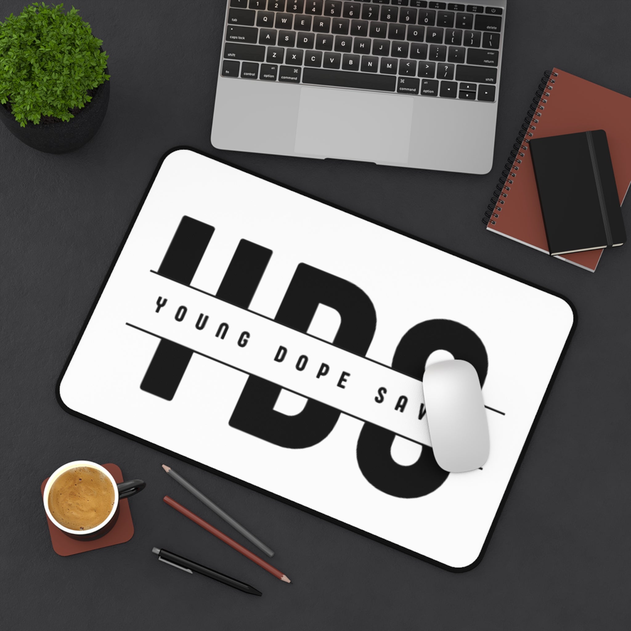 Modern Desk Mat - Stylish Office Decor, Young Dope Saved, Office Accessories, Gamer Mat, Teacher Gift, Minimalist Design