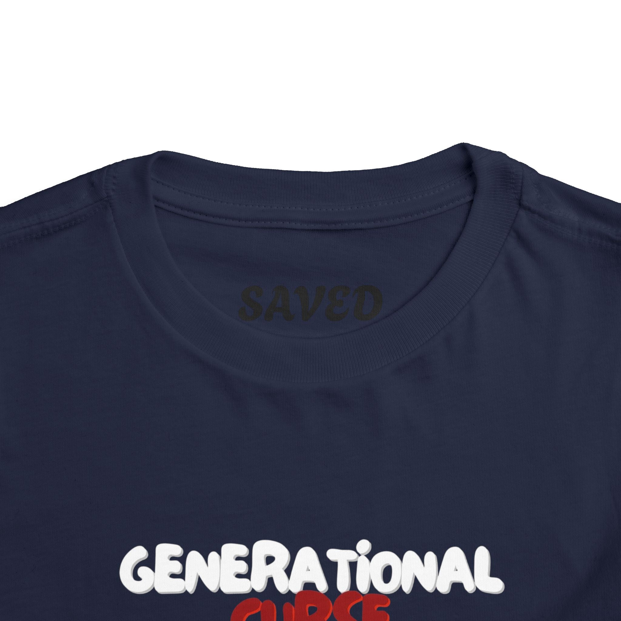 Generational Curse Breaker Toddler Short Sleeve Tee with 'Curse' Design and 'Romans 10:13' Quote, Cute Kids' Casual Top, Faith-Based Gift, Summer Essentials, [...]