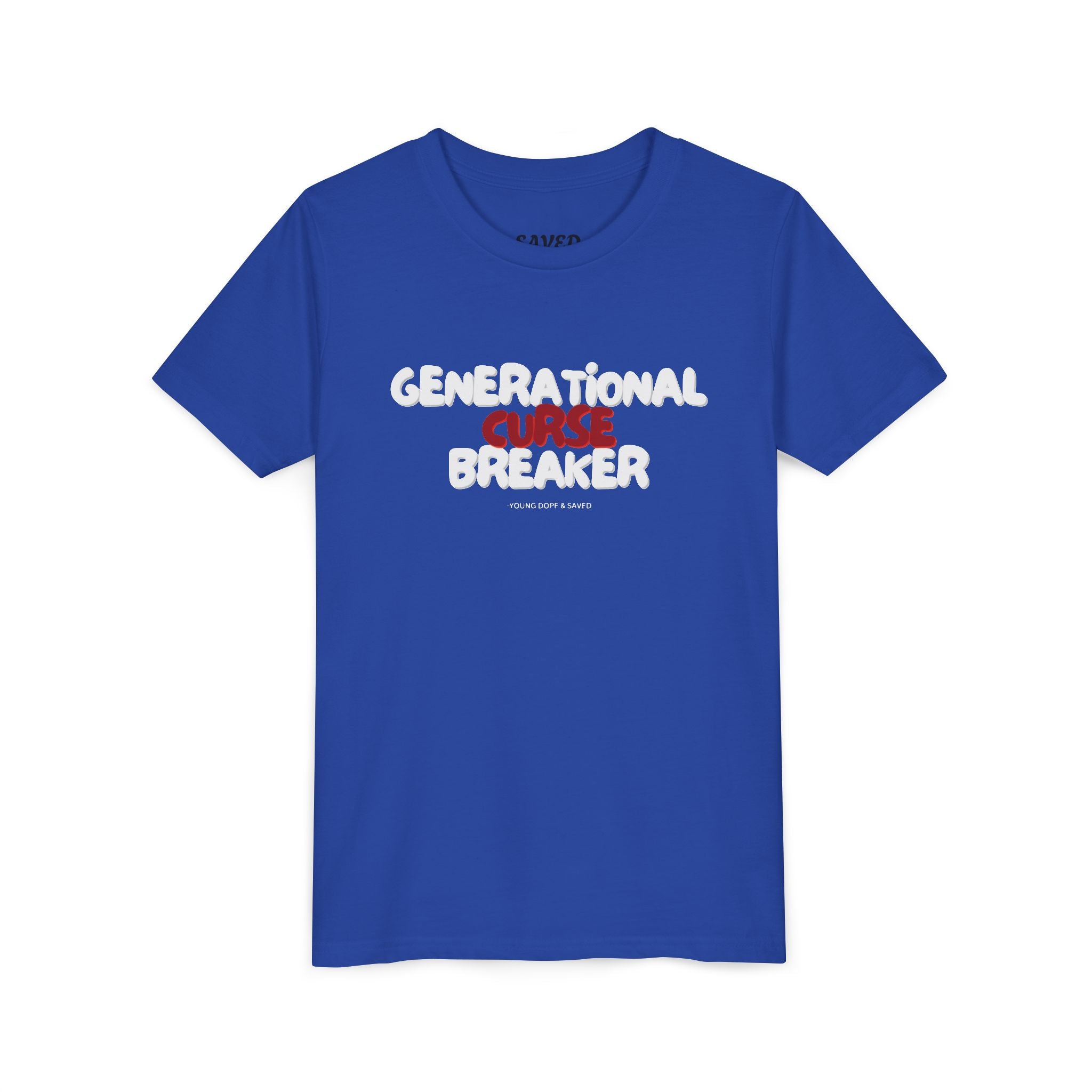 Generational Curse Breaker Youth Short Sleeve Tee with Inspirational Text, Faith-Based T-Shirt, Religious Youth Wear, Cute Christian Gift, Summer Tee