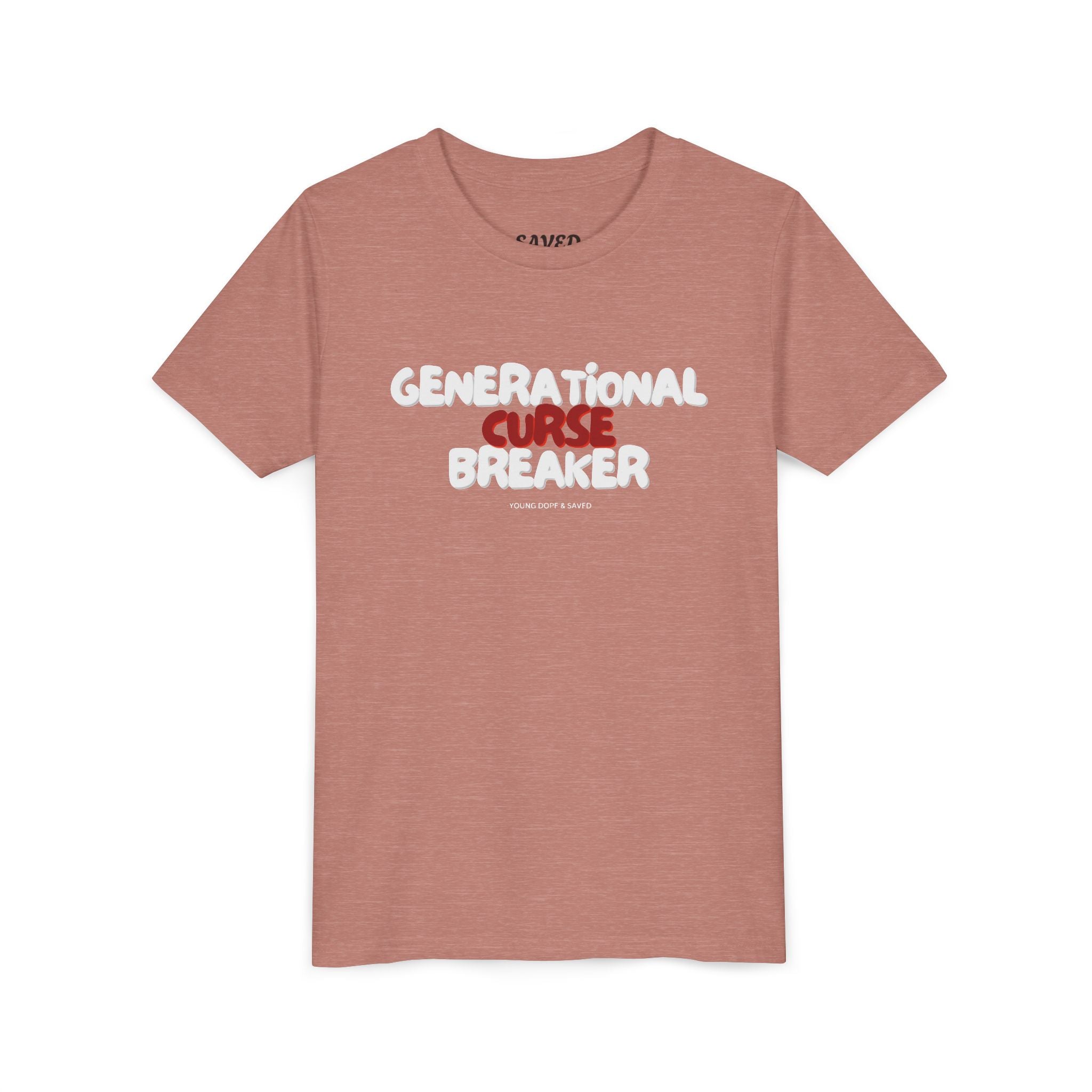 Generational Curse Breaker Youth Short Sleeve Tee with Inspirational Text, Faith-Based T-Shirt, Religious Youth Wear, Cute Christian Gift, Summer Tee