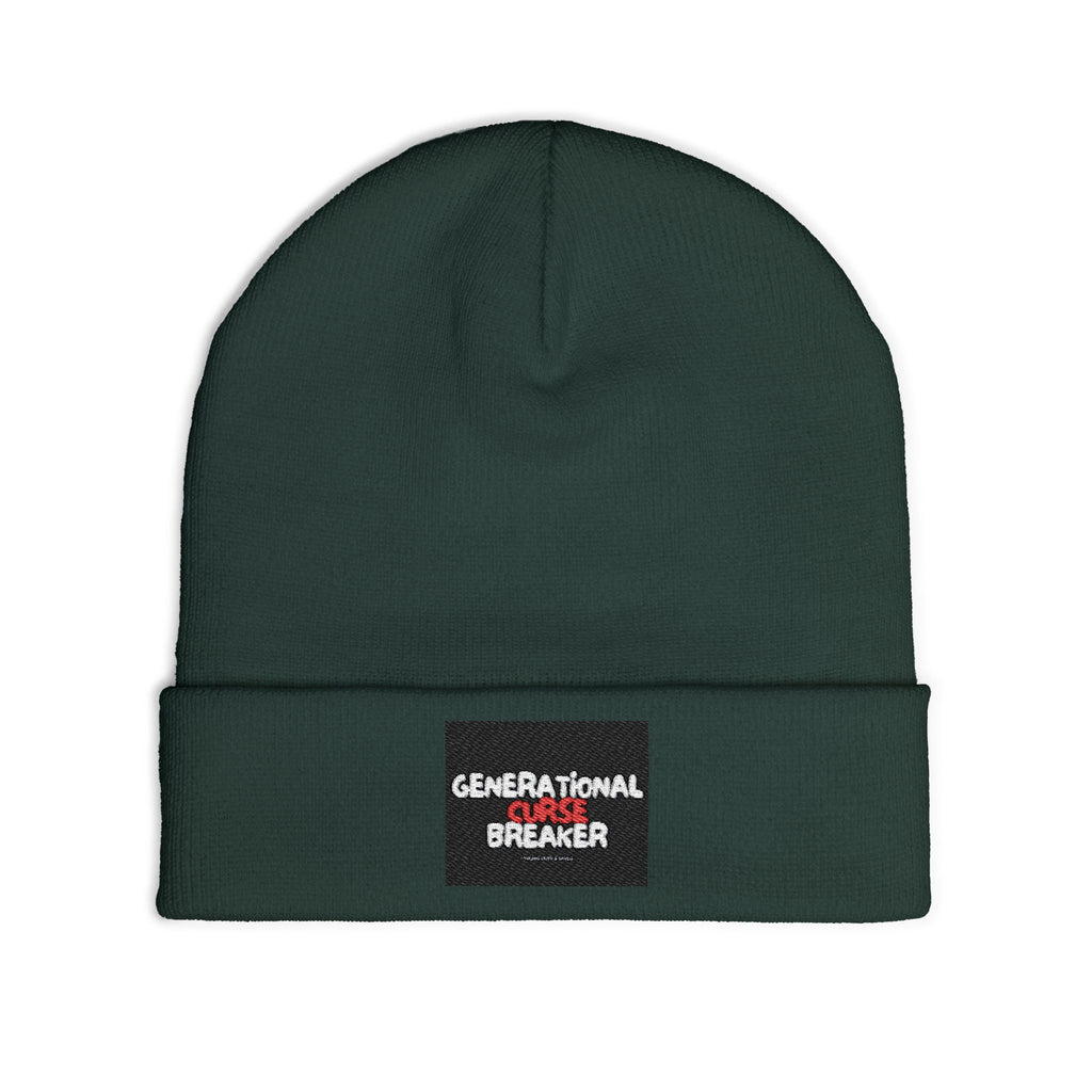 Generational Curse Breaker Knit Beanie, Warm Winter Hat, Trendy Beanie, Gift for Teen, Unique Embroidered Hat