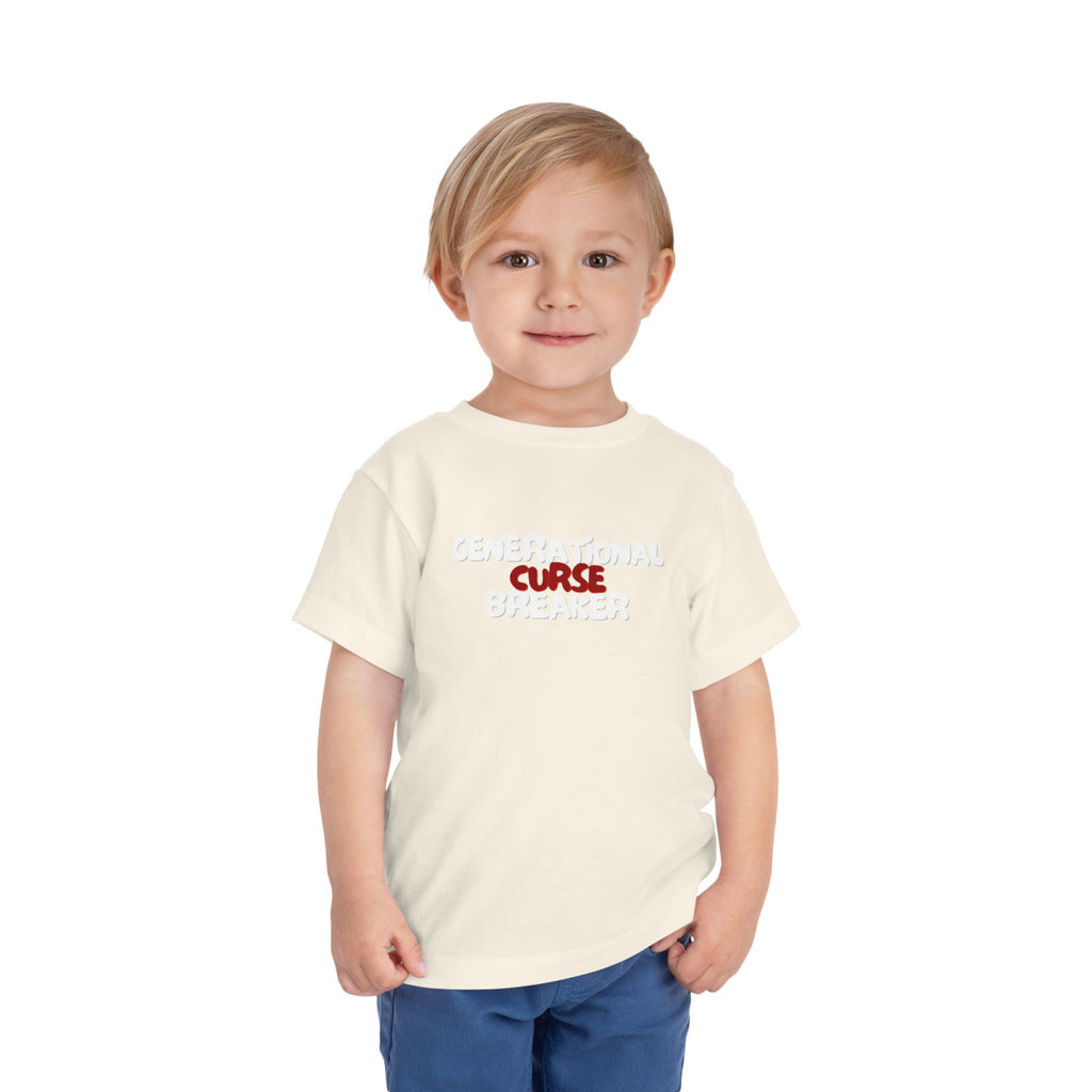 Generational Curse Breaker Toddler Short Sleeve Tee with 'Curse' Design and 'Romans 10:13' Quote, Cute Kids' Casual Top, Faith-Based Gift, Summer Essentials, [...]