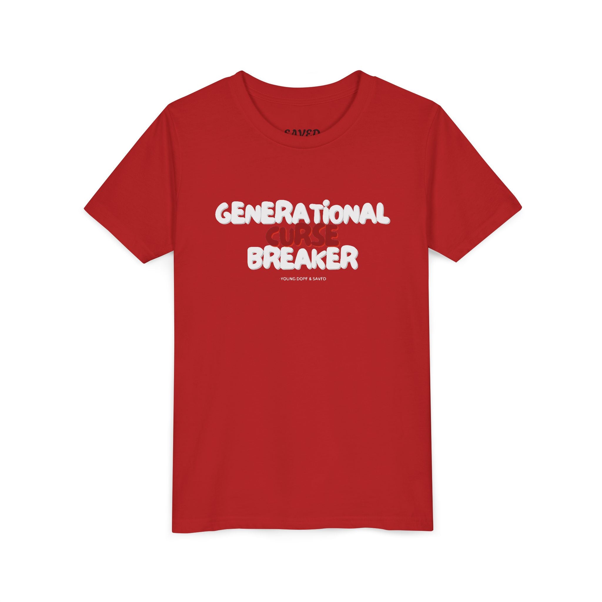 Generational Curse Breaker Youth Short Sleeve Tee with Inspirational Text, Faith-Based T-Shirt, Religious Youth Wear, Cute Christian Gift, Summer Tee