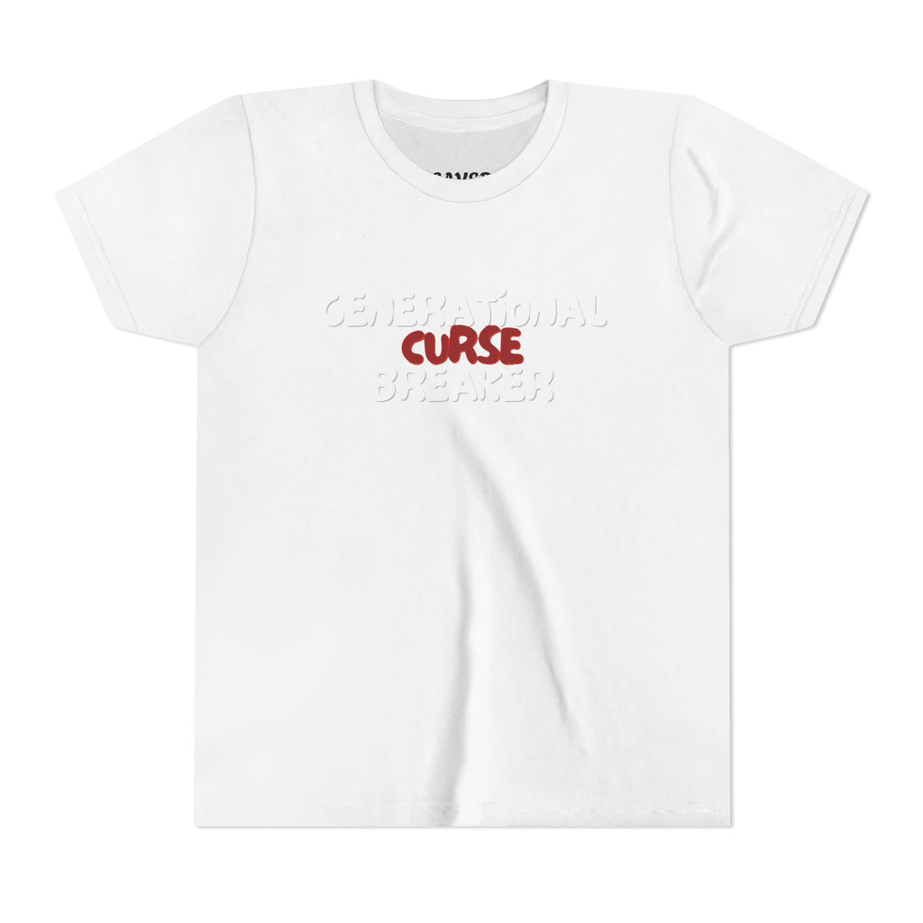 Generational Curse Breaker Youth Short Sleeve Tee with Inspirational Text, Faith-Based T-Shirt, Religious Youth Wear, Cute Christian Gift, Summer Tee
