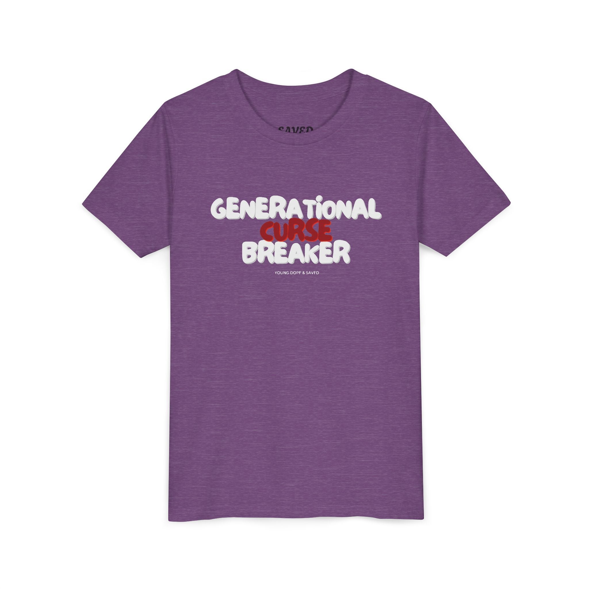 Generational Curse Breaker Youth Short Sleeve Tee with Inspirational Text, Faith-Based T-Shirt, Religious Youth Wear, Cute Christian Gift, Summer Tee