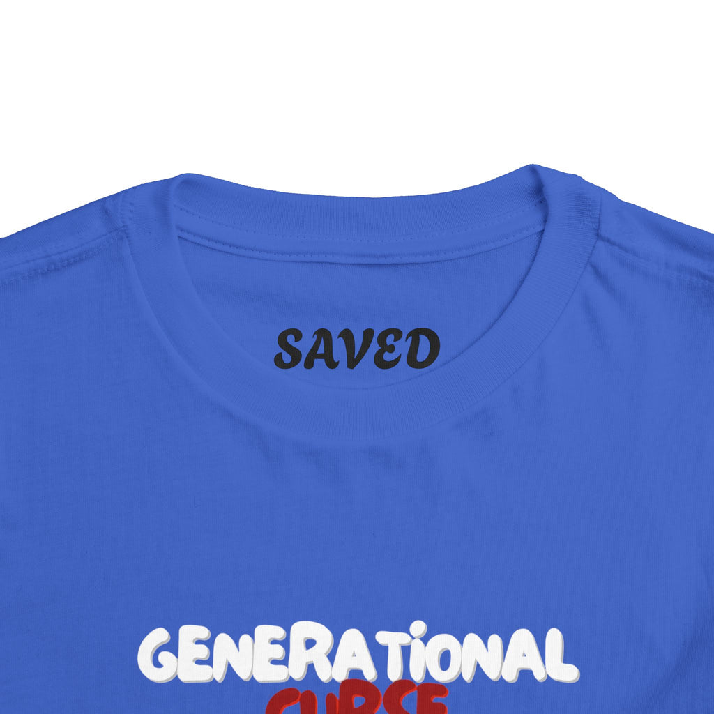 Generational Curse Breaker Toddler Short Sleeve Tee with 'Curse' Design and 'Romans 10:13' Quote, Cute Kids' Casual Top, Faith-Based Gift, Summer Essentials, [...]