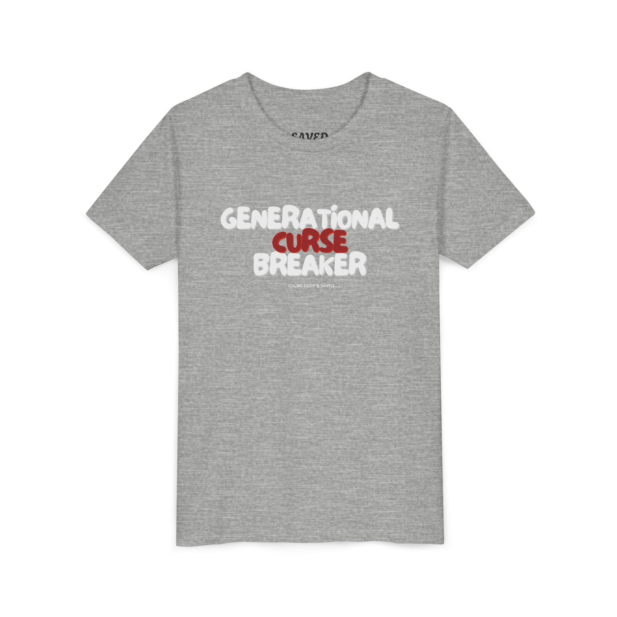 Generational Curse Breaker Youth Short Sleeve Tee with Inspirational Text, Faith-Based T-Shirt, Religious Youth Wear, Cute Christian Gift, Summer Tee