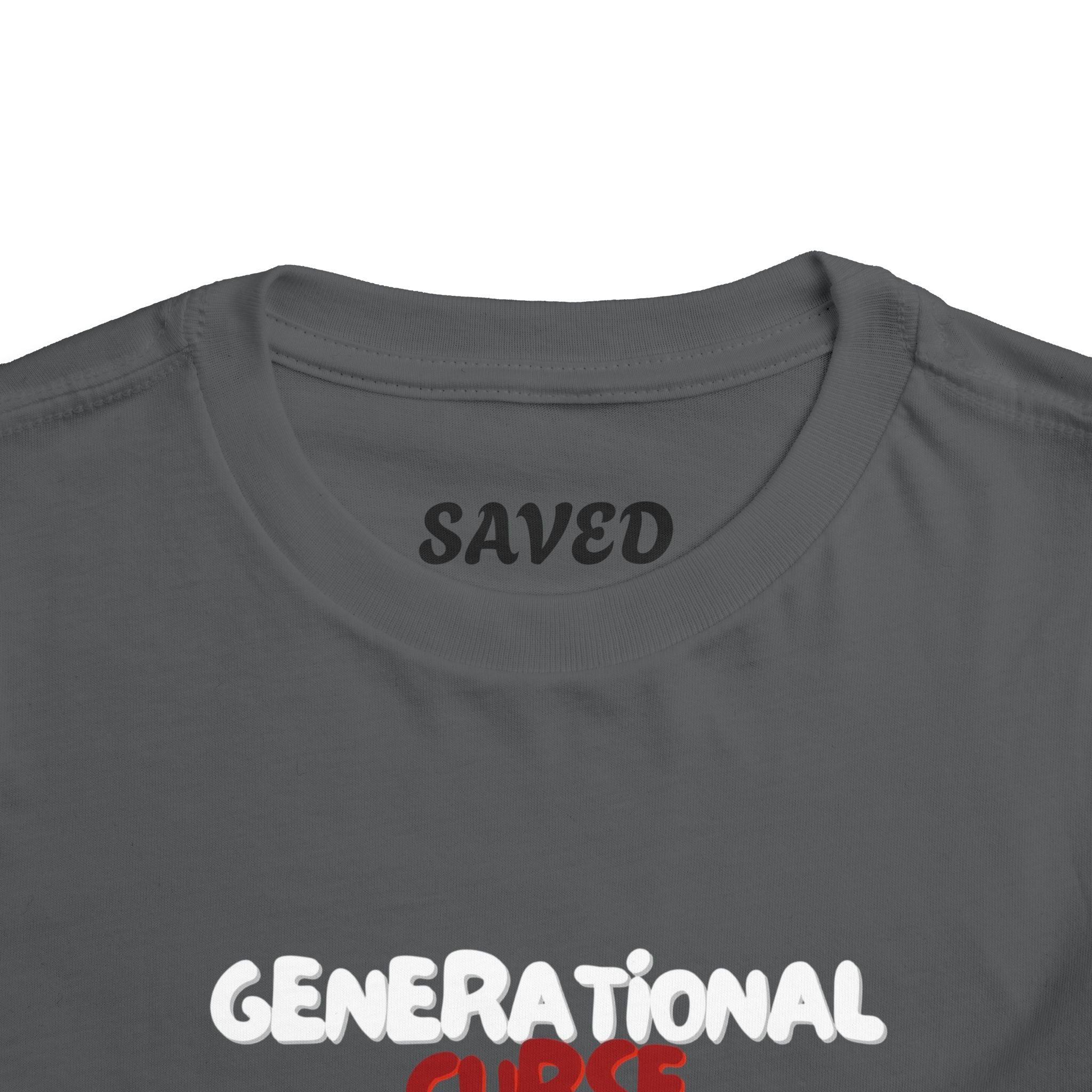 Generational Curse Breaker Toddler Short Sleeve Tee with 'Curse' Design and 'Romans 10:13' Quote, Cute Kids' Casual Top, Faith-Based Gift, Summer Essentials, [...]