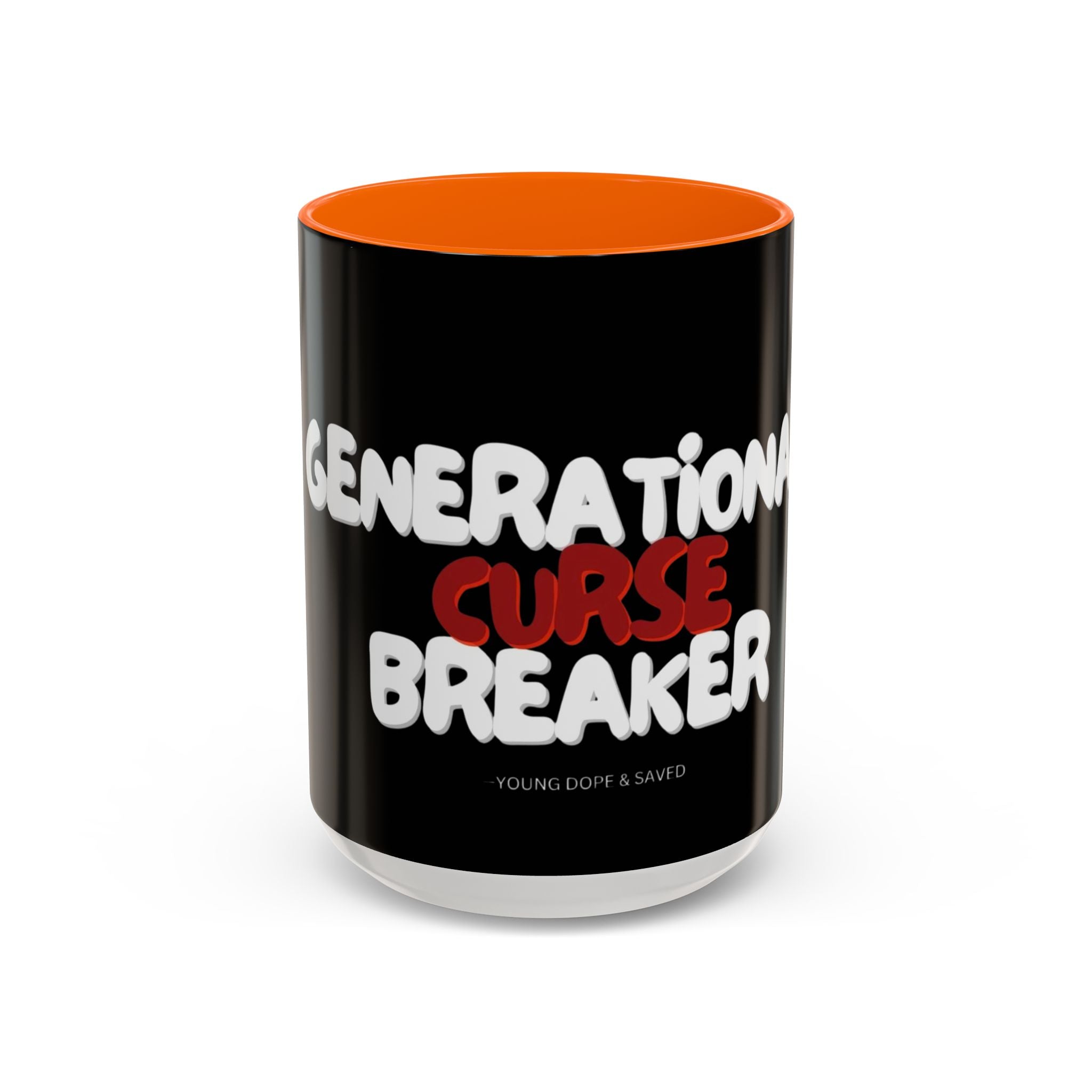 Curse Breaker Accent Coffee Mug - Faithful Daily Reminder, Inspirational Gift, Romans 10:13, Unique Coffee Cup, Religious Home Decor