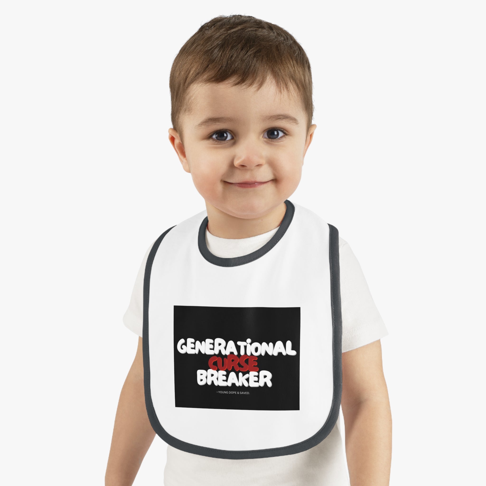 Generational Curse Breaker Baby Bib, Cute Infant Bib for New Parents, Baby Shower Gift, Toddler Feeding Gear, Fun Kids Accessories