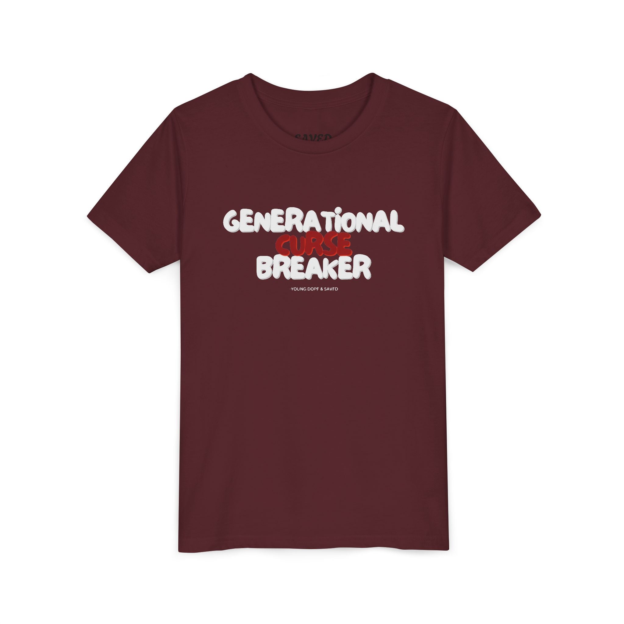 Generational Curse Breaker Youth Short Sleeve Tee with Inspirational Text, Faith-Based T-Shirt, Religious Youth Wear, Cute Christian Gift, Summer Tee