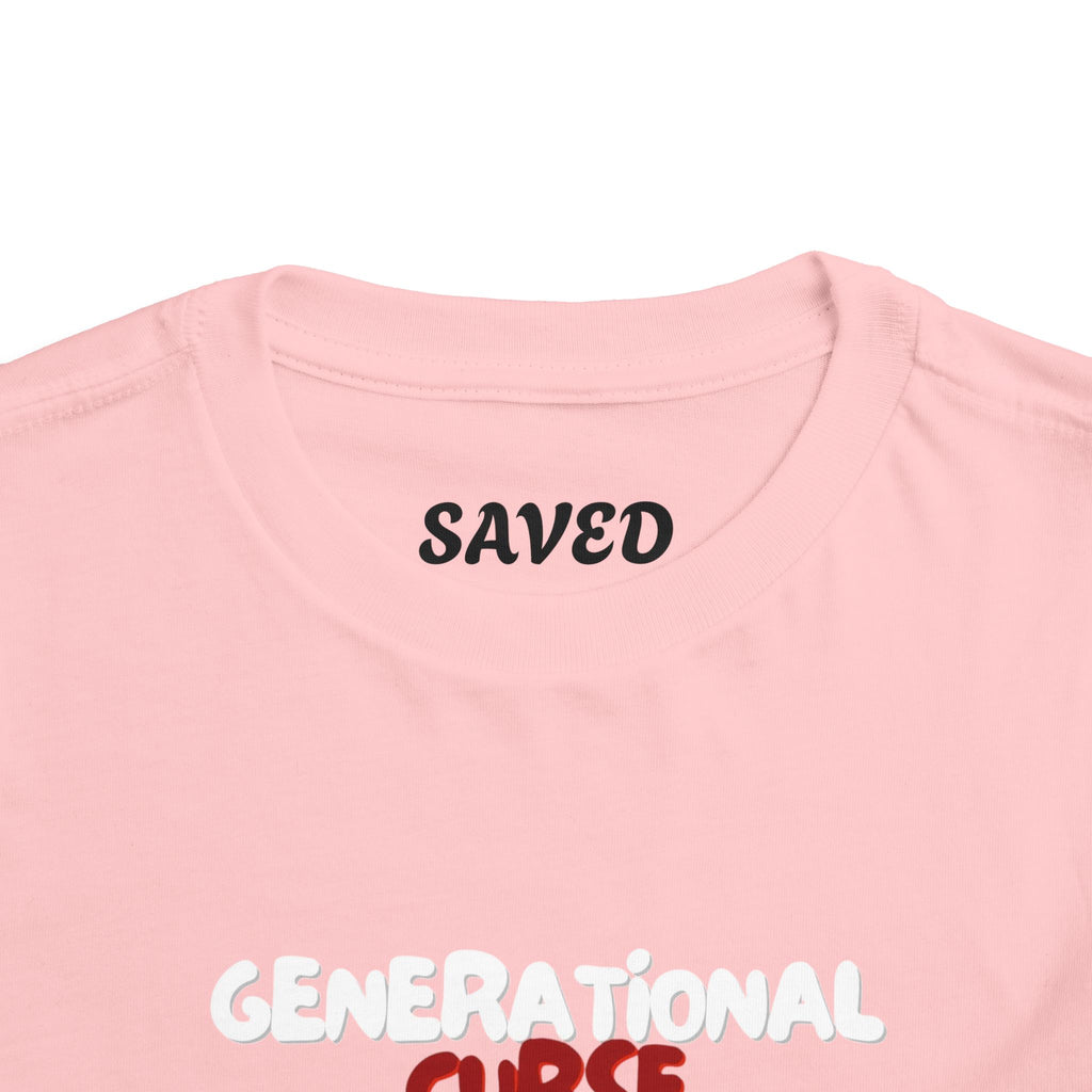 Generational Curse Breaker Toddler Short Sleeve Tee with 'Curse' Design and 'Romans 10:13' Quote, Cute Kids' Casual Top, Faith-Based Gift, Summer Essentials, [...]