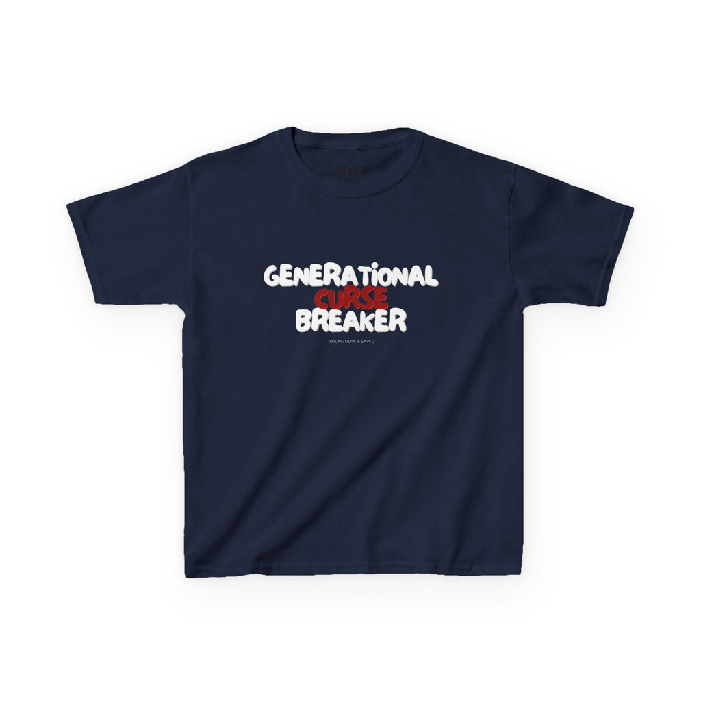 Generational Curse Breaker Inspirational Kids Tee with Scripture, Youth Casual Wear, Faith-Based Gift, Religious Kids Apparel, Cute Christian Shirt