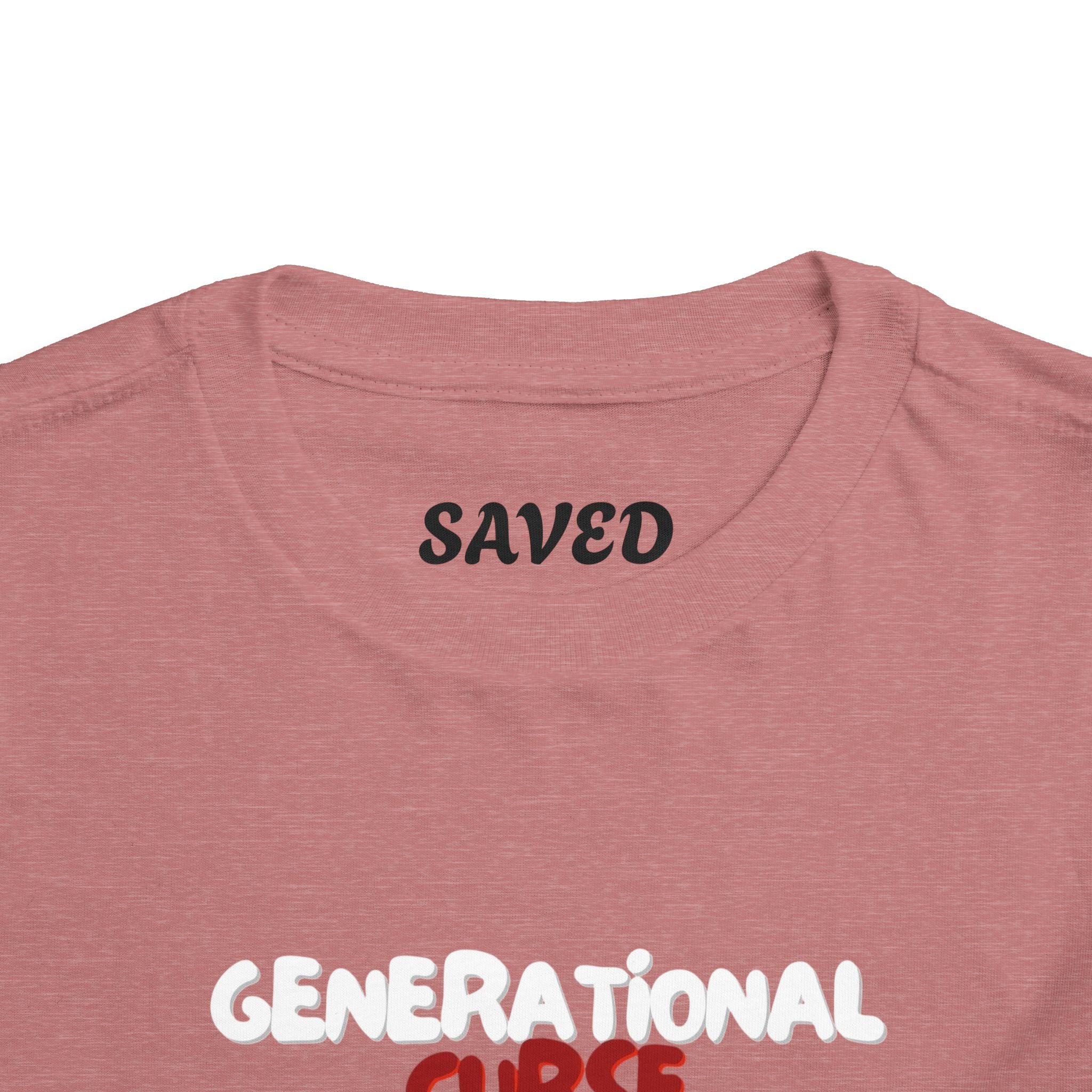 Generational Curse Breaker Toddler Short Sleeve Tee with 'Curse' Design and 'Romans 10:13' Quote, Cute Kids' Casual Top, Faith-Based Gift, Summer Essentials, [...]