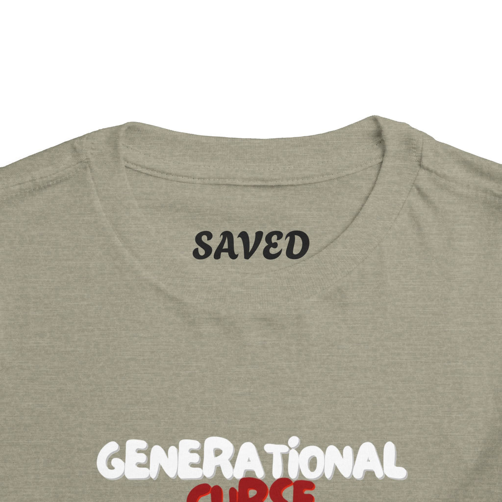 Generational Curse Breaker Toddler Short Sleeve Tee with 'Curse' Design and 'Romans 10:13' Quote, Cute Kids' Casual Top, Faith-Based Gift, Summer Essentials, [...]