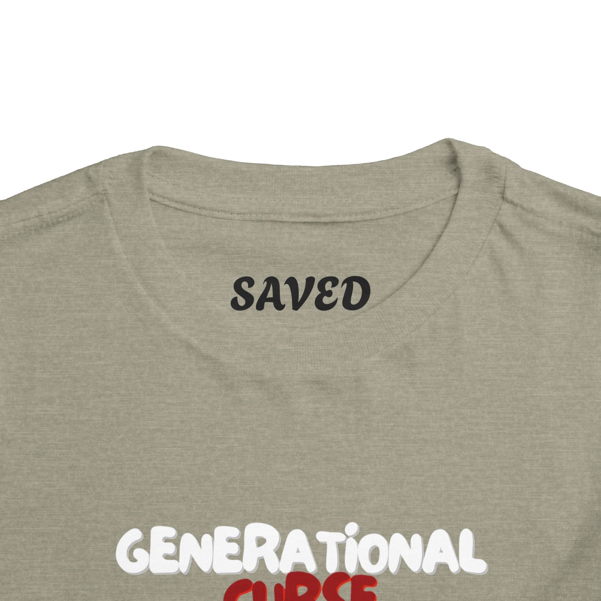 Generational Curse Breaker Toddler Short Sleeve Tee with 'Curse' Design and 'Romans 10:13' Quote, Cute Kids' Casual Top, Faith-Based Gift, Summer Essentials, [...]