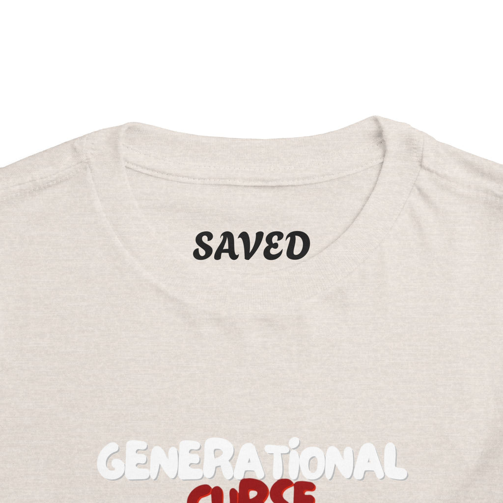 Generational Curse Breaker Toddler Short Sleeve Tee with 'Curse' Design and 'Romans 10:13' Quote, Cute Kids' Casual Top, Faith-Based Gift, Summer Essentials, [...]