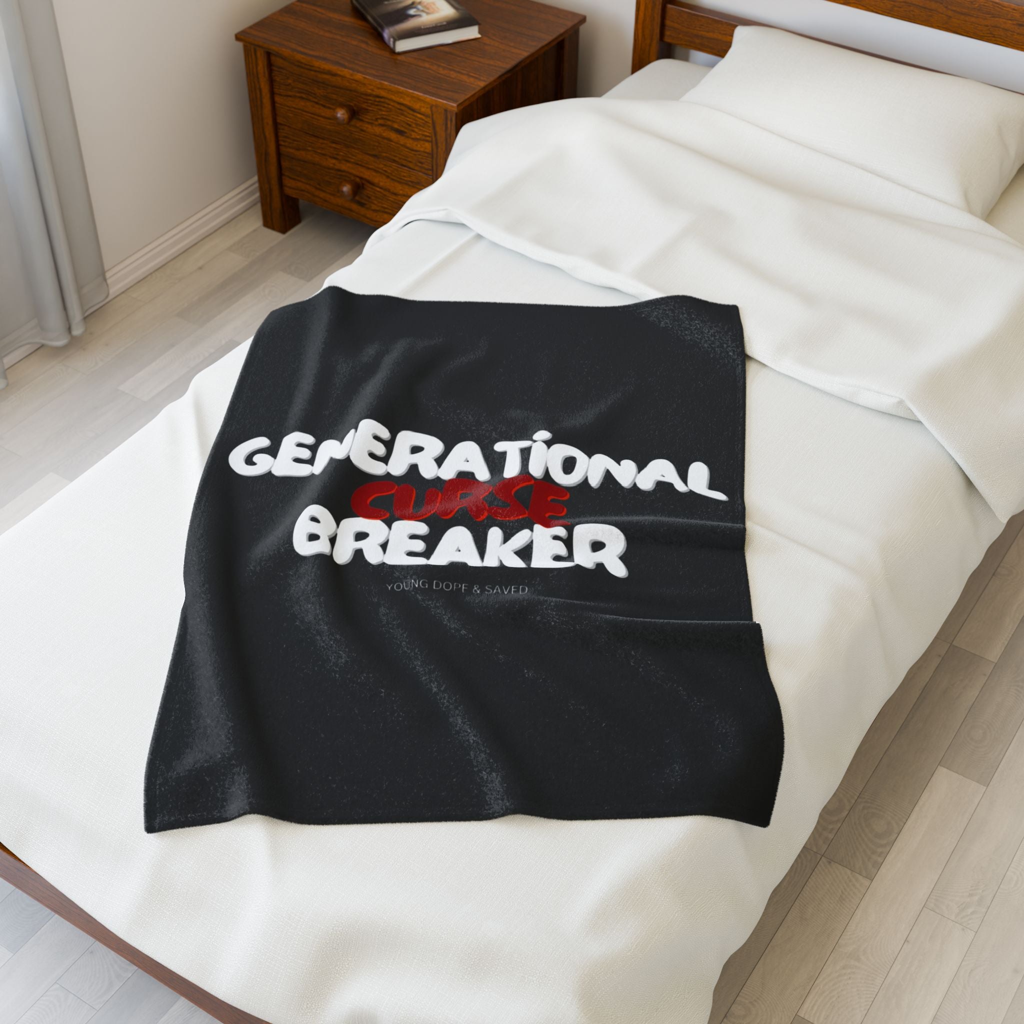 Generational Curse Breaker Plush Blanket, Cozy Throw for Spiritual Growth, Gift for Self-Care, Inspirational Decor, Home Comfort