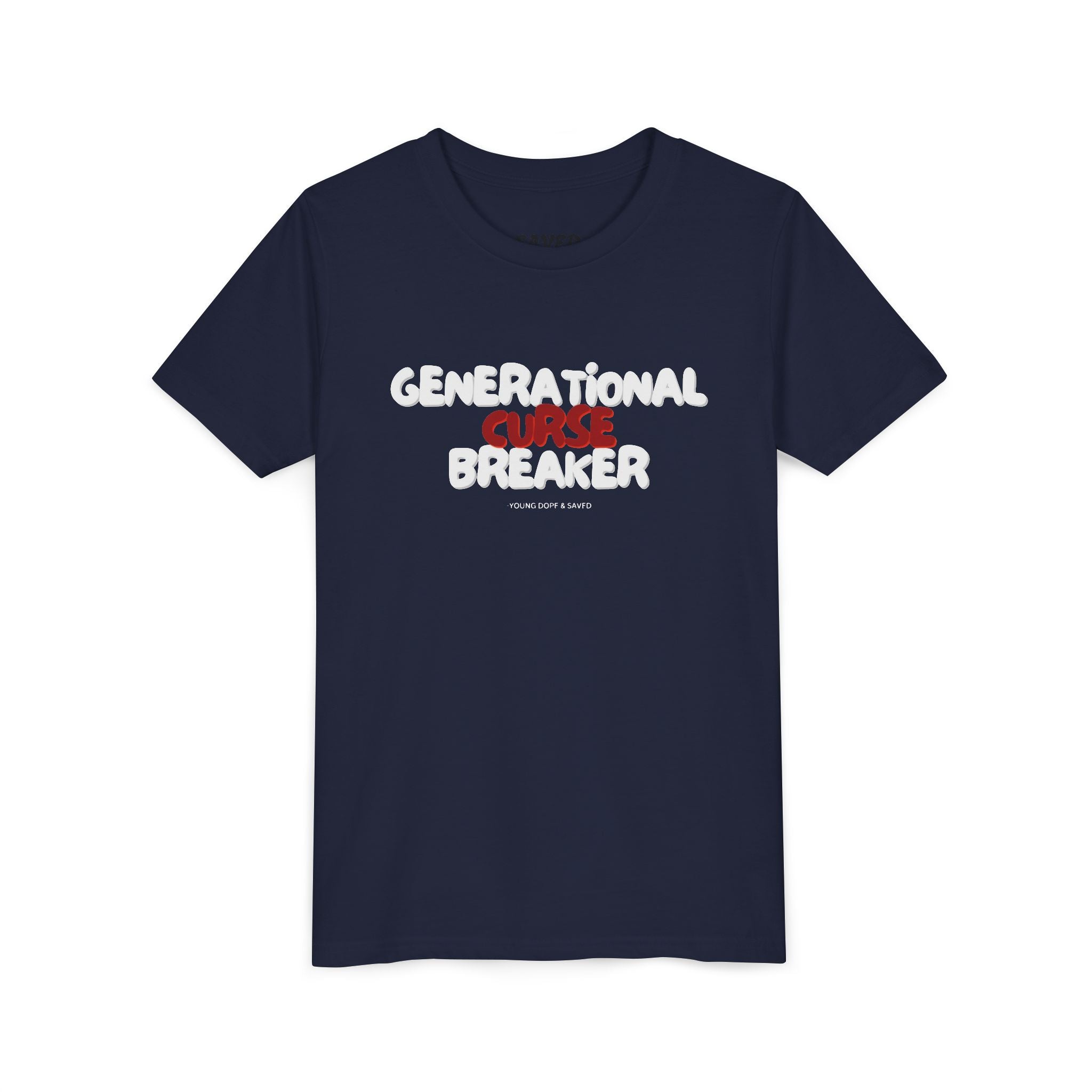 Generational Curse Breaker Youth Short Sleeve Tee with Inspirational Text, Faith-Based T-Shirt, Religious Youth Wear, Cute Christian Gift, Summer Tee