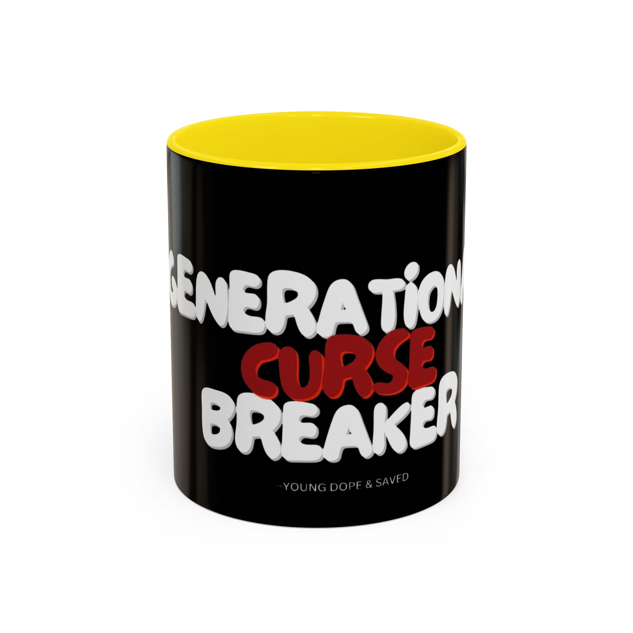 Curse Breaker Accent Coffee Mug - Faithful Daily Reminder, Inspirational Gift, Romans 10:13, Unique Coffee Cup, Religious Home Decor