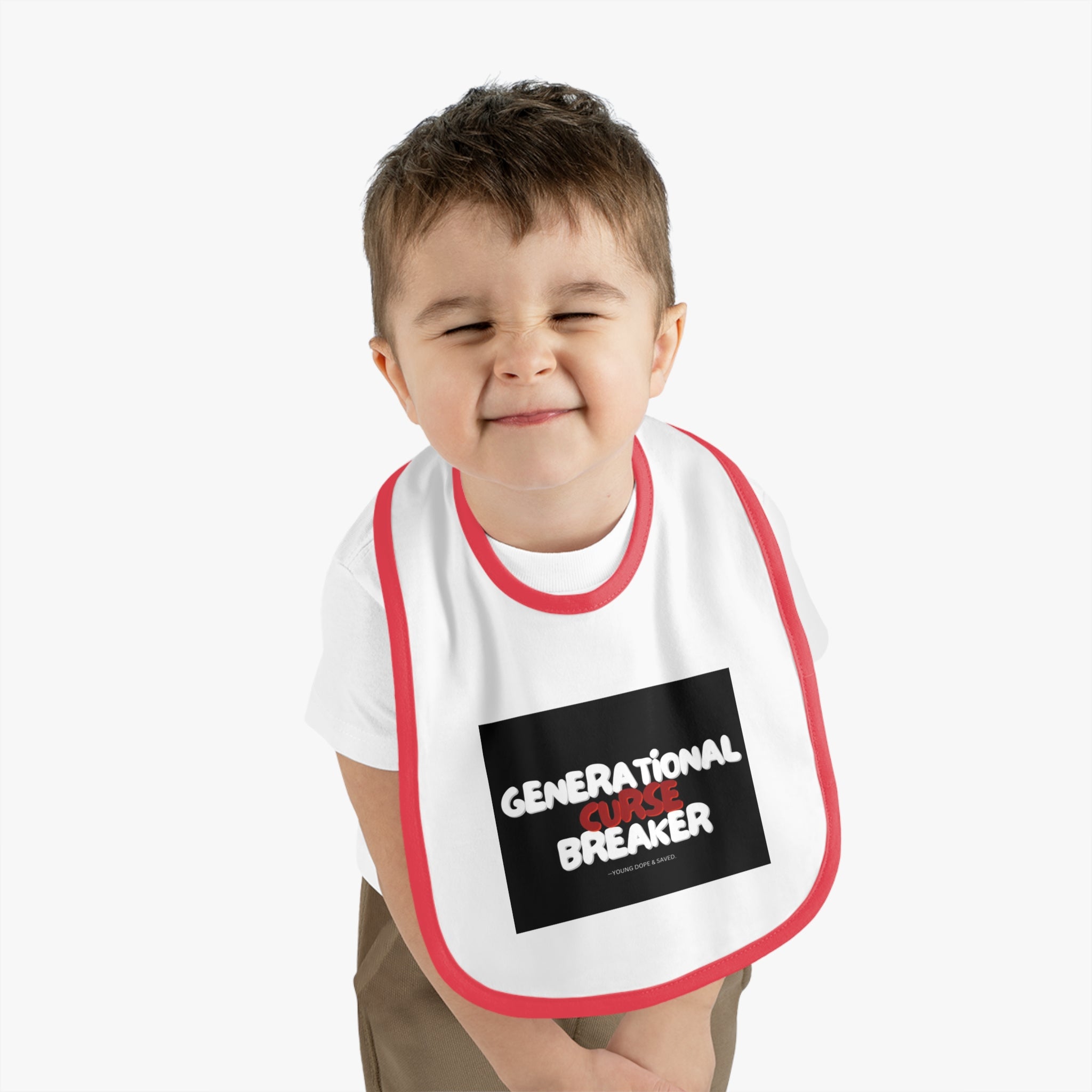 Generational Curse Breaker Baby Bib, Cute Infant Bib for New Parents, Baby Shower Gift, Toddler Feeding Gear, Fun Kids Accessories