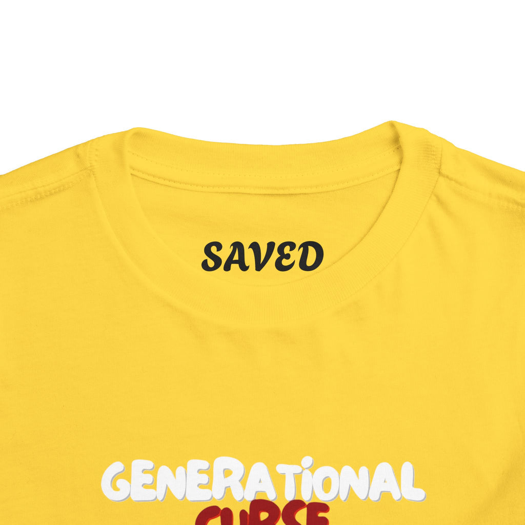 Generational Curse Breaker Toddler Short Sleeve Tee with 'Curse' Design and 'Romans 10:13' Quote, Cute Kids' Casual Top, Faith-Based Gift, Summer Essentials, [...]