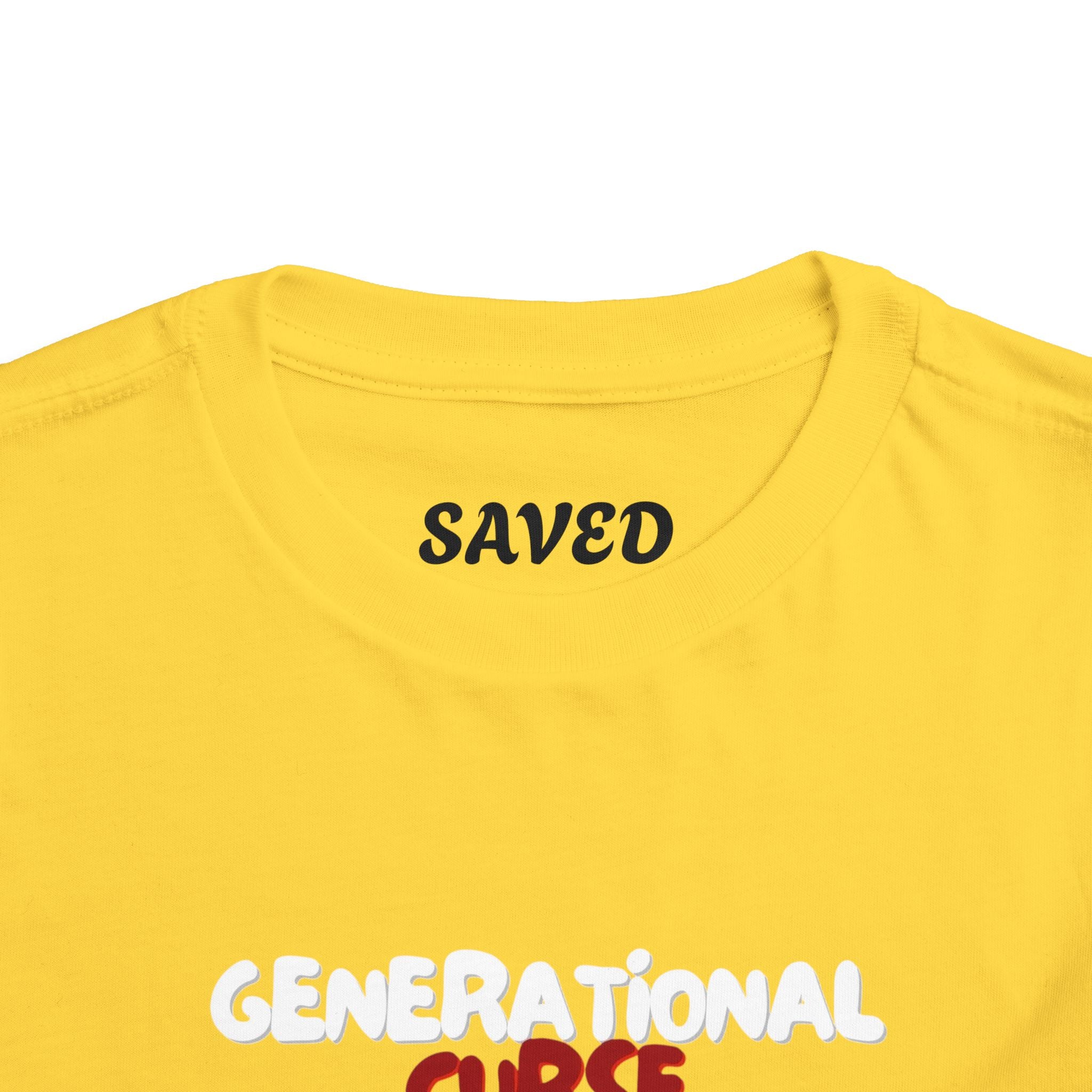 Generational Curse Breaker Toddler Short Sleeve Tee with 'Curse' Design and 'Romans 10:13' Quote, Cute Kids' Casual Top, Faith-Based Gift, Summer Essentials, [...]