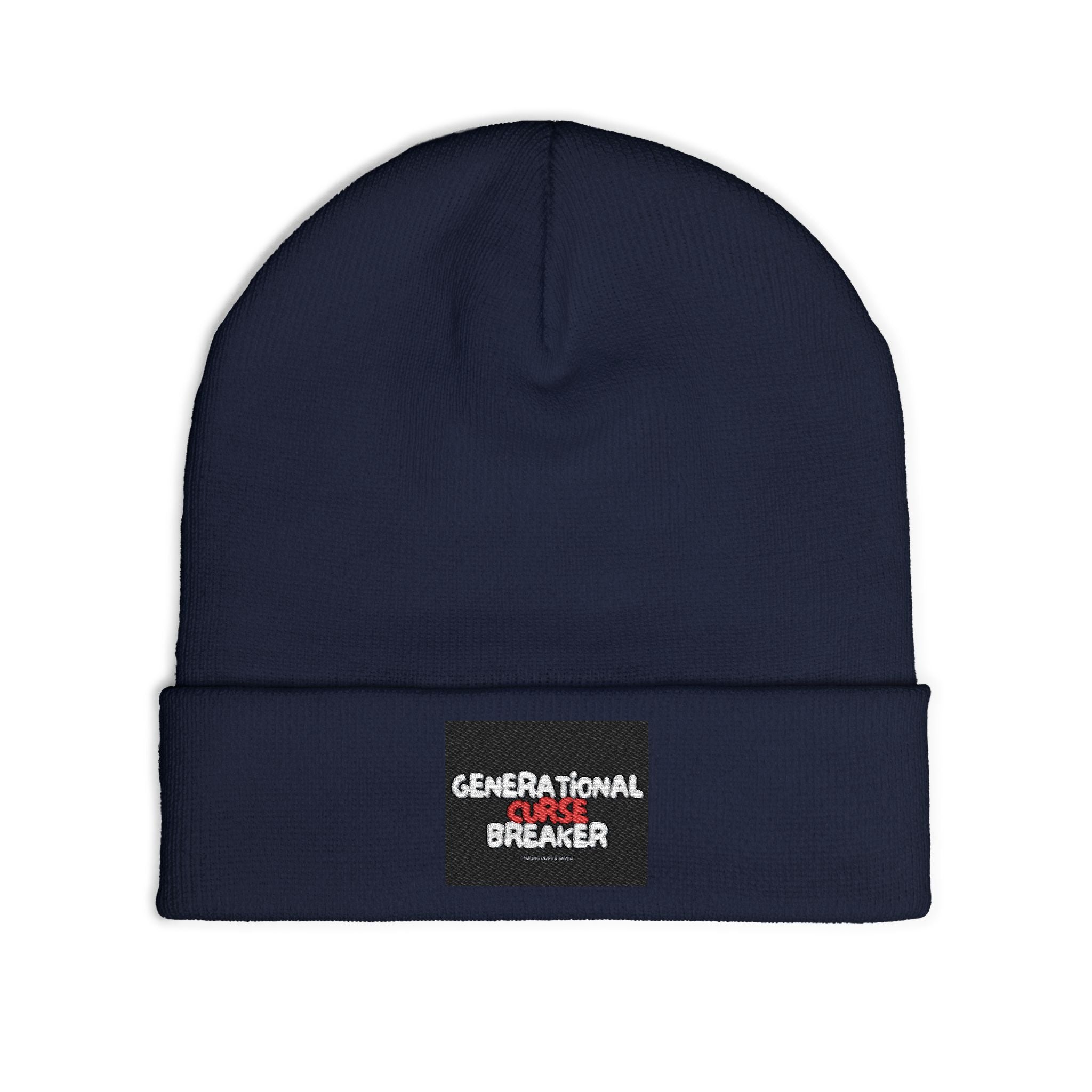 Generational Curse Breaker Knit Beanie, Warm Winter Hat, Trendy Beanie, Gift for Teen, Unique Embroidered Hat
