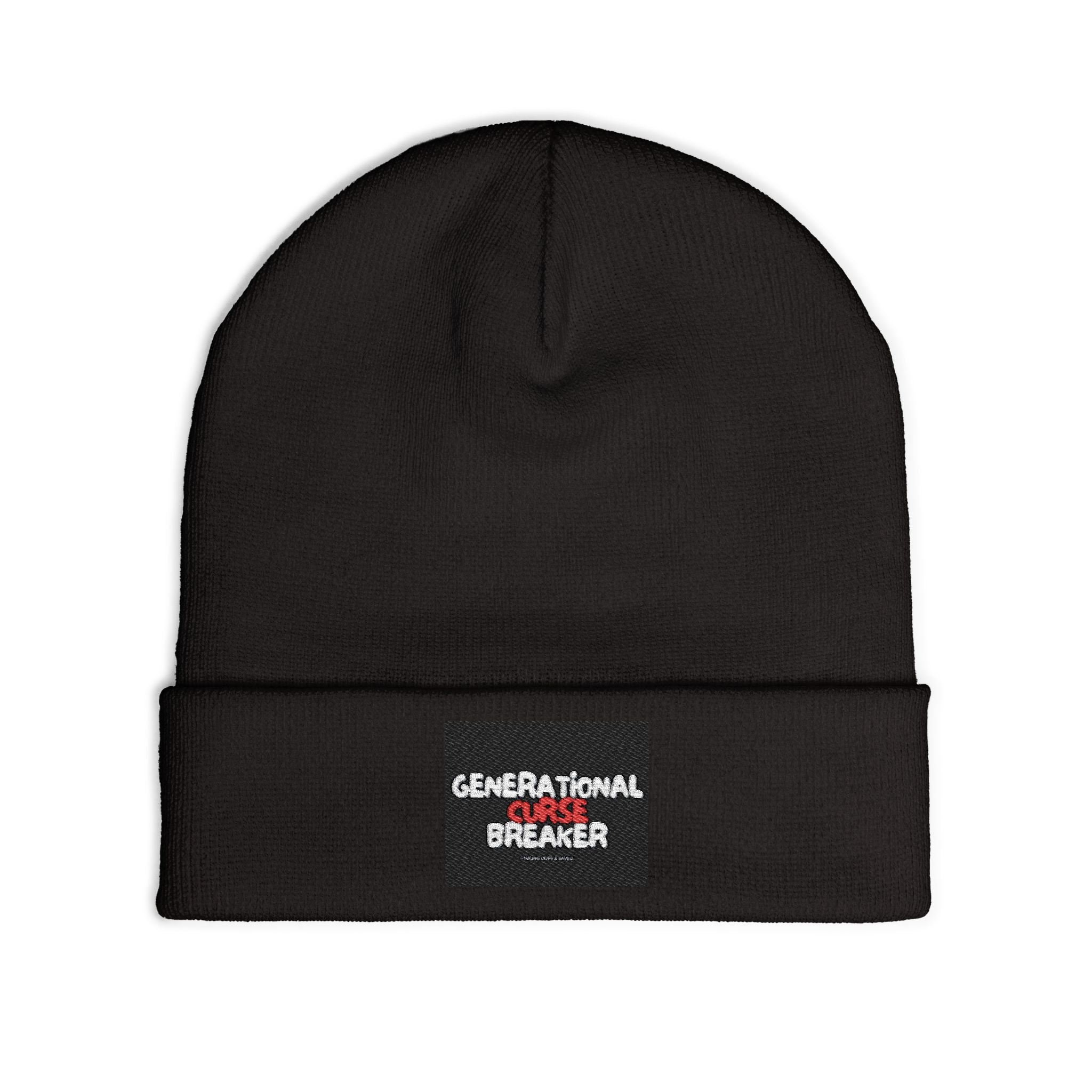 Generational Curse Breaker Knit Beanie, Warm Winter Hat, Trendy Beanie, Gift for Teen, Unique Embroidered Hat