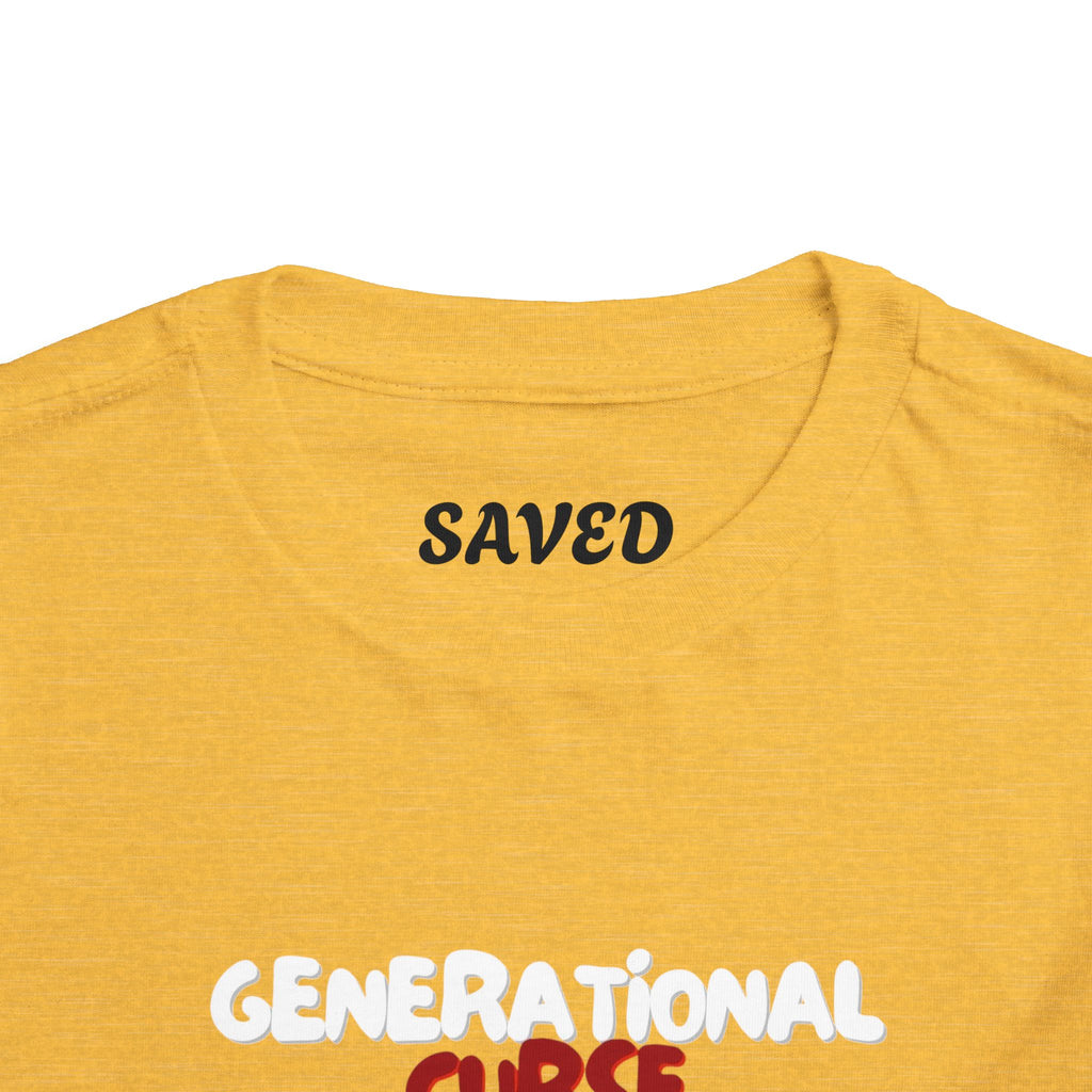 Generational Curse Breaker Toddler Short Sleeve Tee with 'Curse' Design and 'Romans 10:13' Quote, Cute Kids' Casual Top, Faith-Based Gift, Summer Essentials, [...]
