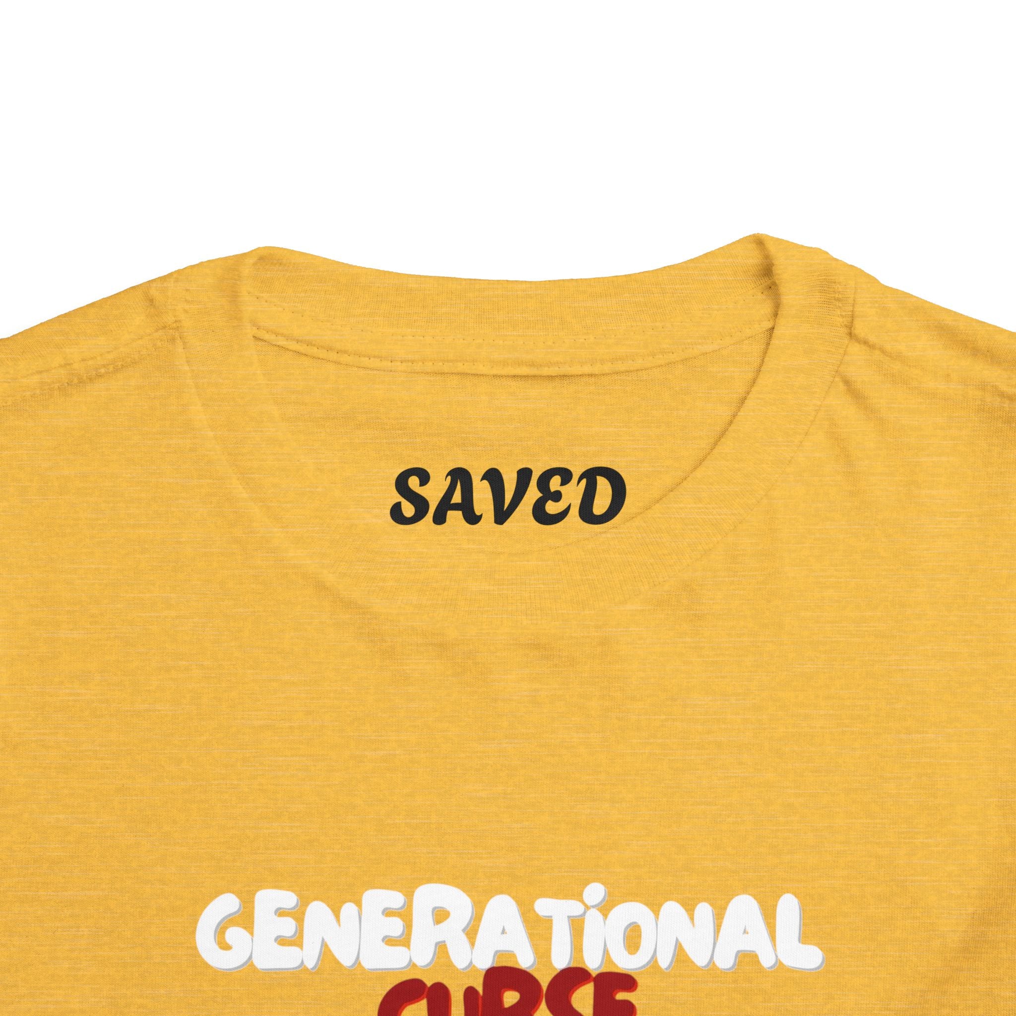 Generational Curse Breaker Toddler Short Sleeve Tee with 'Curse' Design and 'Romans 10:13' Quote, Cute Kids' Casual Top, Faith-Based Gift, Summer Essentials, [...]