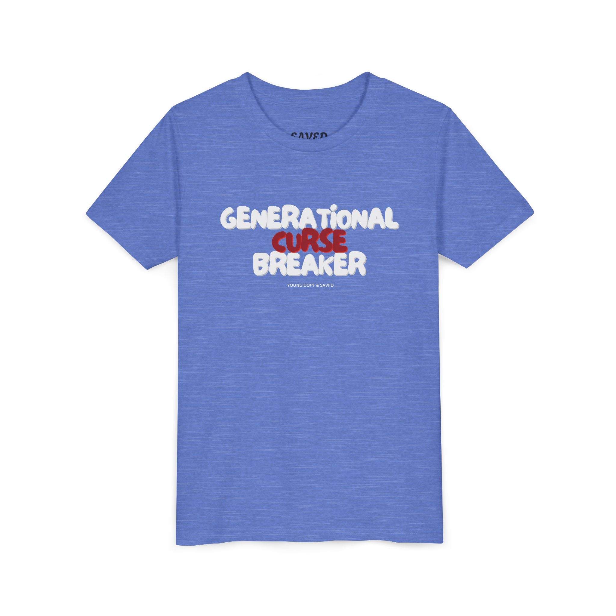 Generational Curse Breaker Youth Short Sleeve Tee with Inspirational Text, Faith-Based T-Shirt, Religious Youth Wear, Cute Christian Gift, Summer Tee
