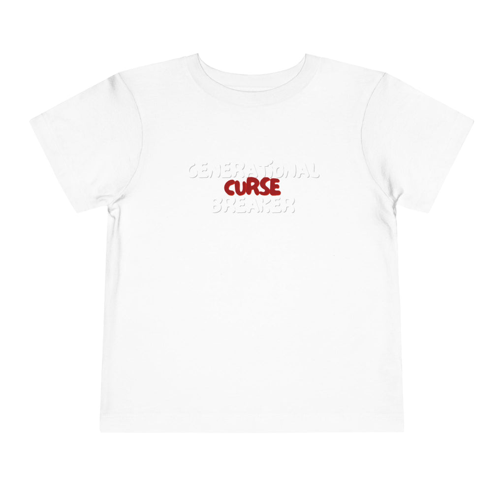 Generational Curse Breaker Toddler Short Sleeve Tee with 'Curse' Design and 'Romans 10:13' Quote, Cute Kids' Casual Top, Faith-Based Gift, Summer Essentials, [...]