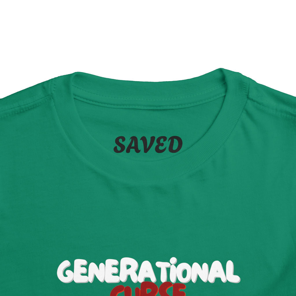 Generational Curse Breaker Toddler Short Sleeve Tee with 'Curse' Design and 'Romans 10:13' Quote, Cute Kids' Casual Top, Faith-Based Gift, Summer Essentials, [...]