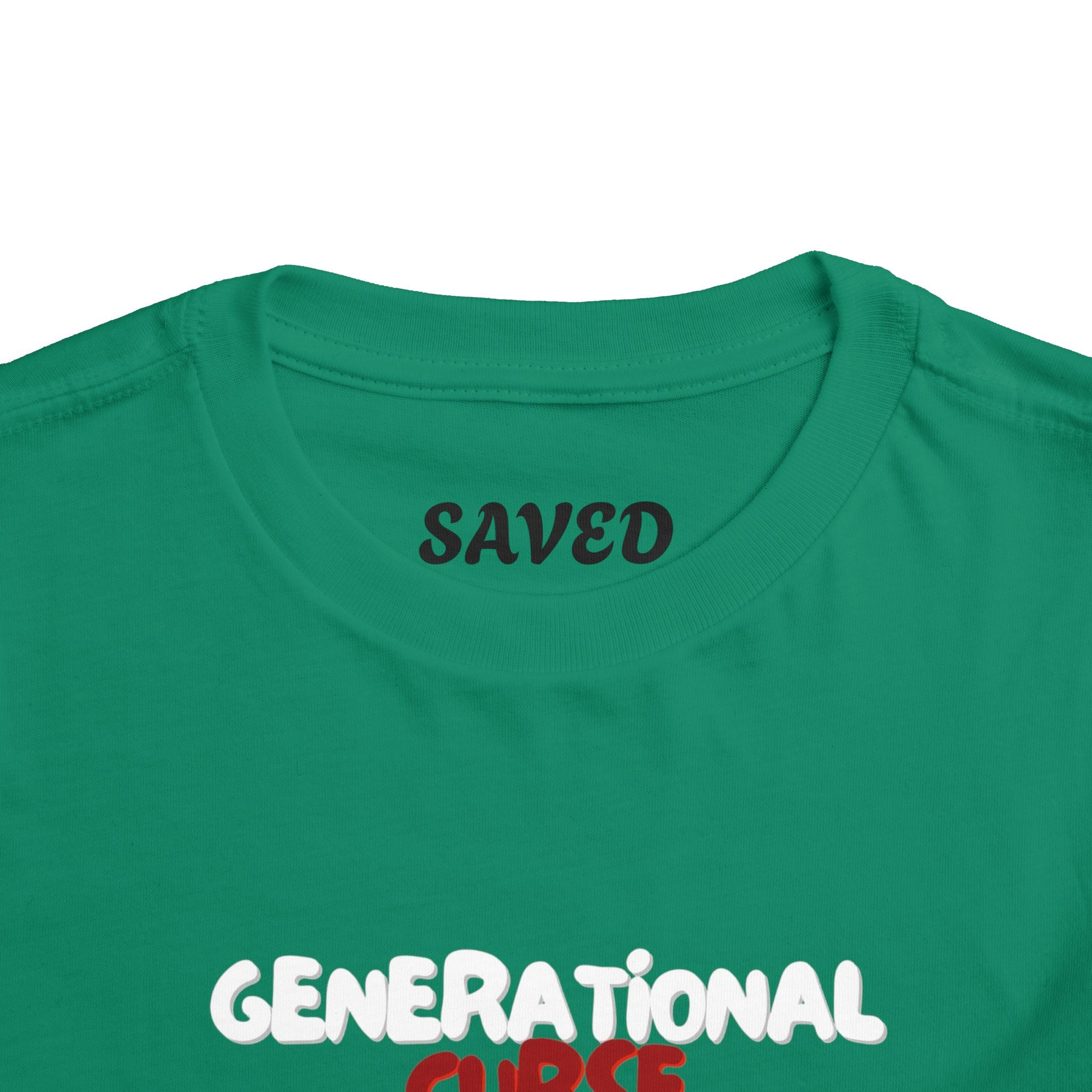 Generational Curse Breaker Toddler Short Sleeve Tee with 'Curse' Design and 'Romans 10:13' Quote, Cute Kids' Casual Top, Faith-Based Gift, Summer Essentials, [...]