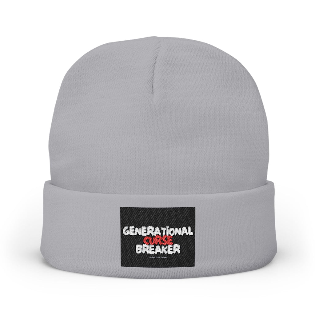 Generational Curse Breaker Knit Beanie, Warm Winter Hat, Trendy Beanie, Gift for Teen, Unique Embroidered Hat