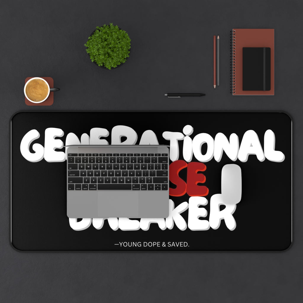 Generational Curse Breaker Desk Mat - Empowering Workspace Decor, Gamer Gift, College Essential, Inspirational Office Mat, Custom Mouse Pad