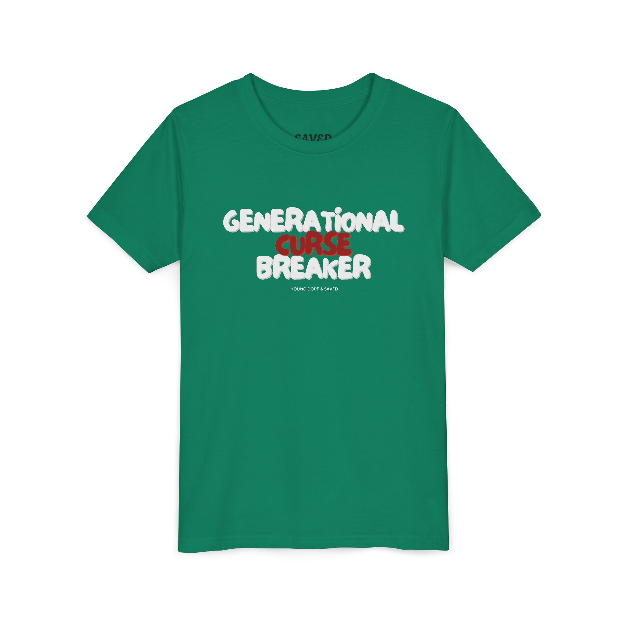 Generational Curse Breaker Youth Short Sleeve Tee with Inspirational Text, Faith-Based T-Shirt, Religious Youth Wear, Cute Christian Gift, Summer Tee