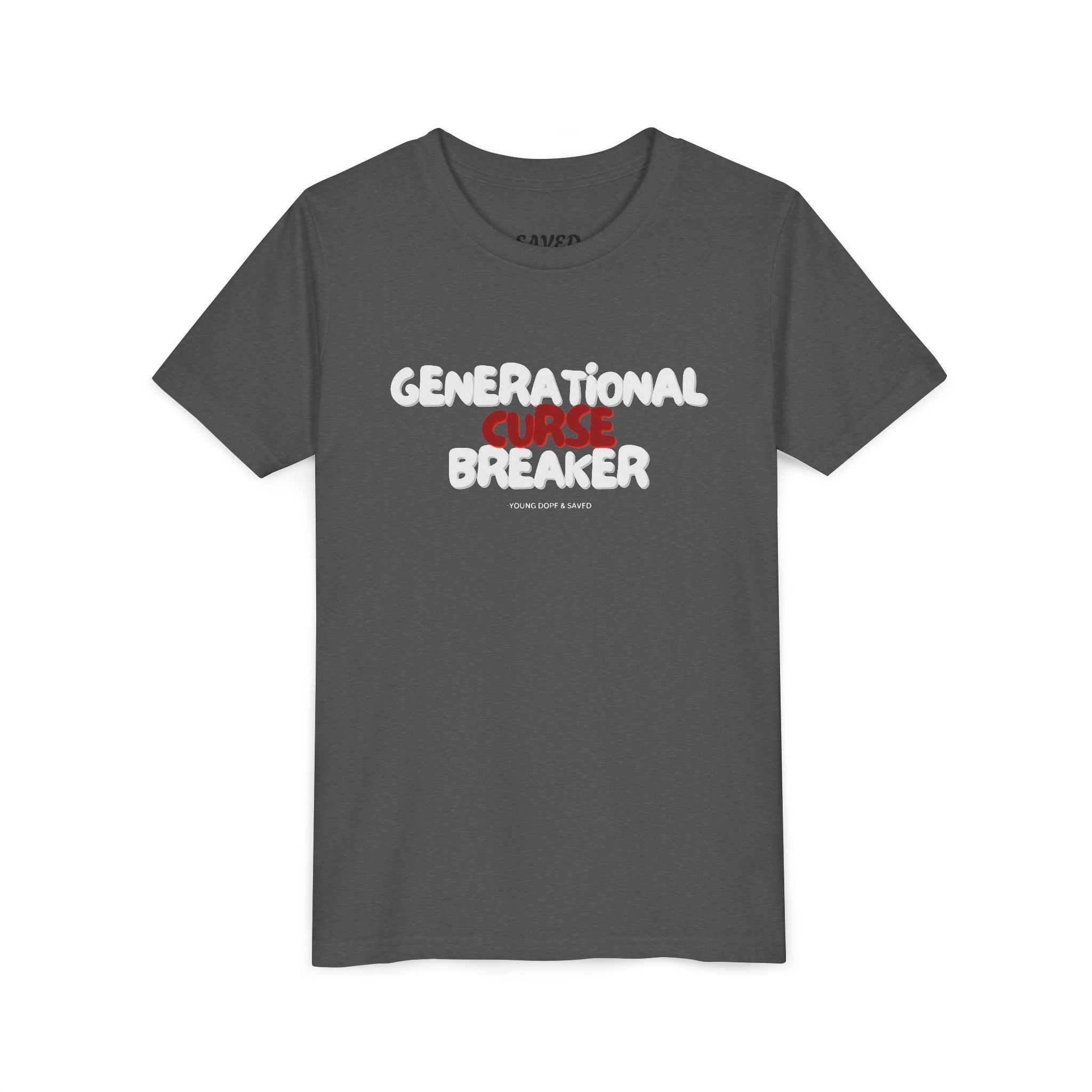 Generational Curse Breaker Youth Short Sleeve Tee with Inspirational Text, Faith-Based T-Shirt, Religious Youth Wear, Cute Christian Gift, Summer Tee