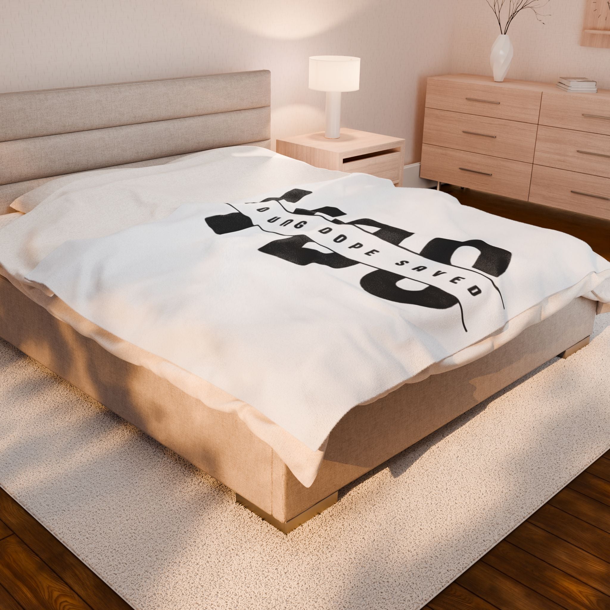 Cozy Velveteen Plush Young Dope & Saved Blanket - Soft Throw for Home, Travel, Gifts, Living Room Decor, Young Dope Saved Design